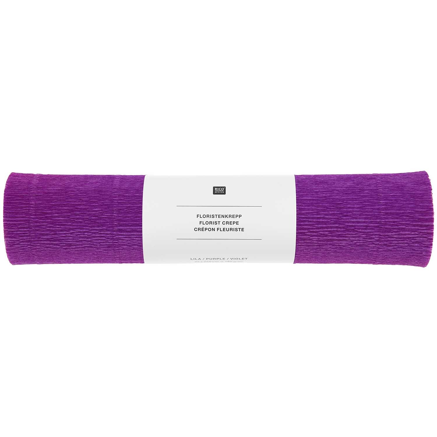 Floristenkrepp 25x250cm Farbe Lila von Rico Design Floristenkrepp von Rico Design in Lila, 25x250cm. Ideal für kreative Bastelprojekte und Dekorationen.