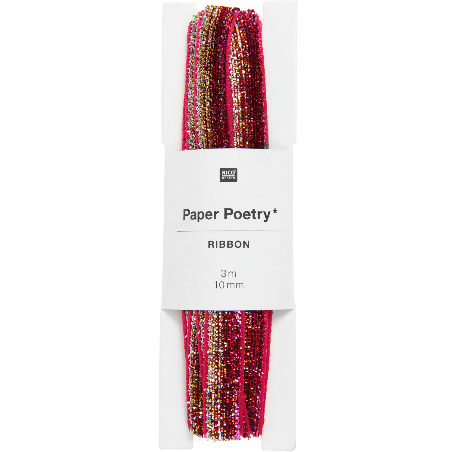 Glitzerband Pink/Gold/Silber 10mmx3m von Rico Design