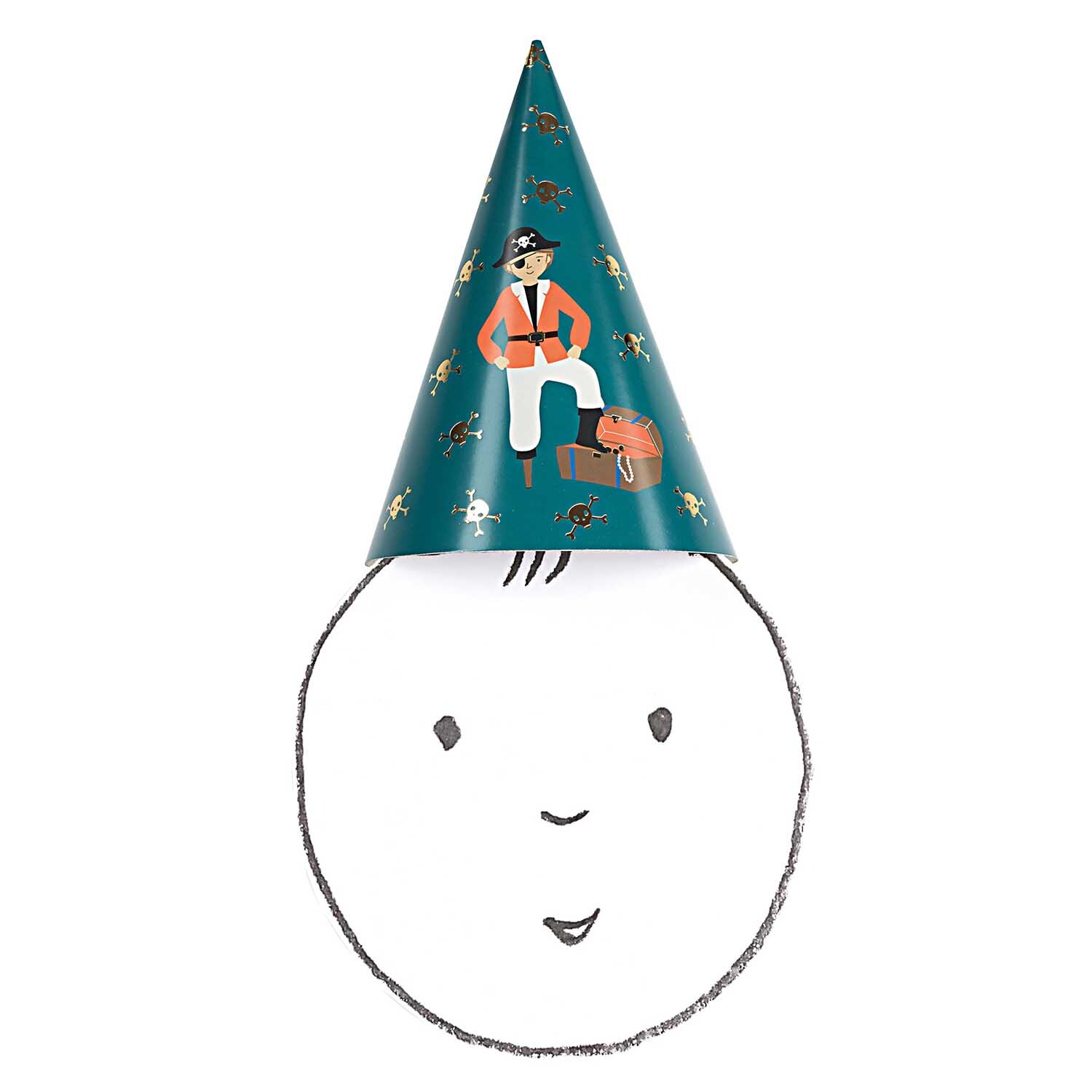 Partyhüte Pirat 20cm 8 Stück von Rico Design Partyhüte Pirat 20cm 8 Stück: Bunte Hüte mit Piratenmotiv von Rico Design, ideal für Kinderpartys.
