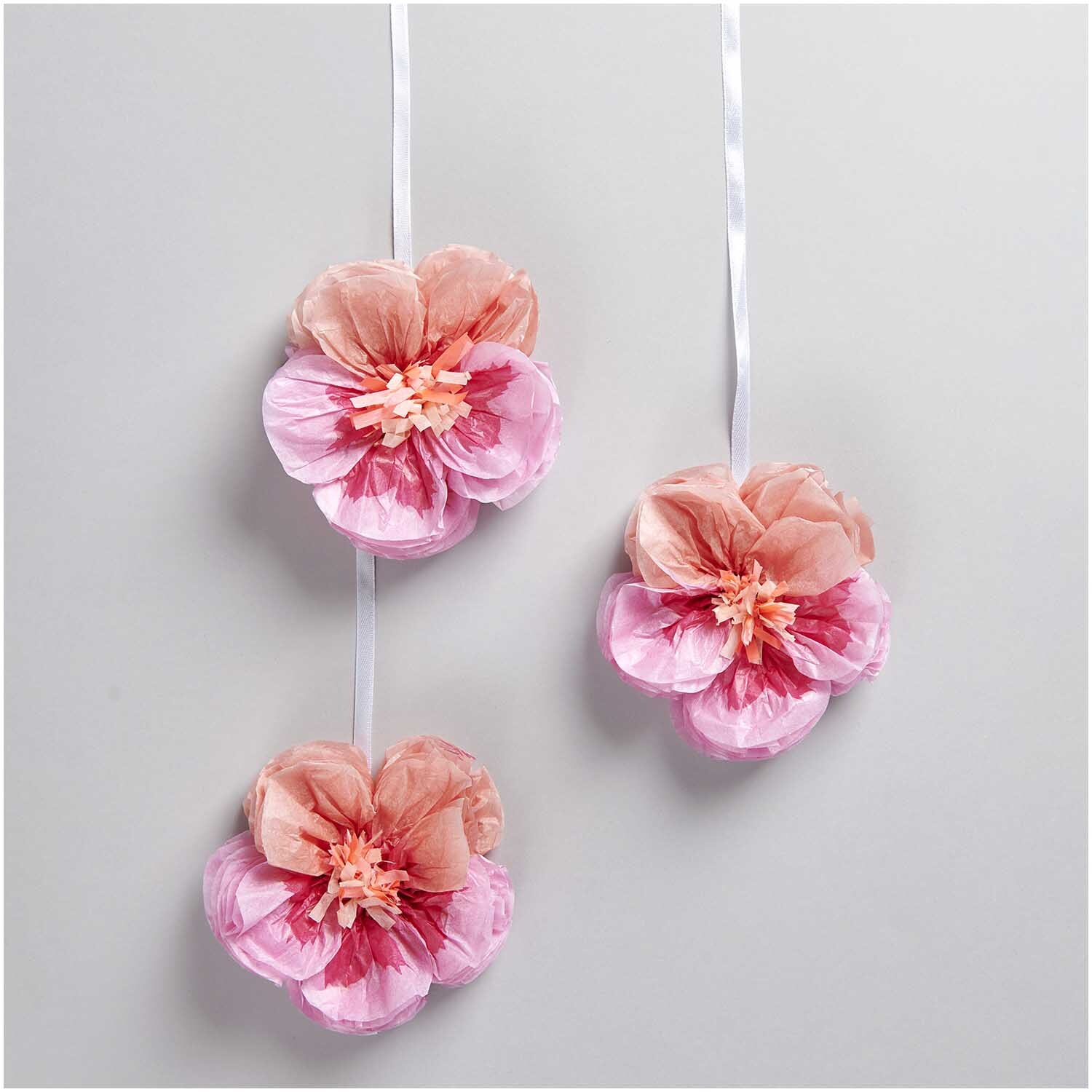 Seidenpapierblumen Stiefmütterchen Pink Ø12cm 3 Stück von Rico Design