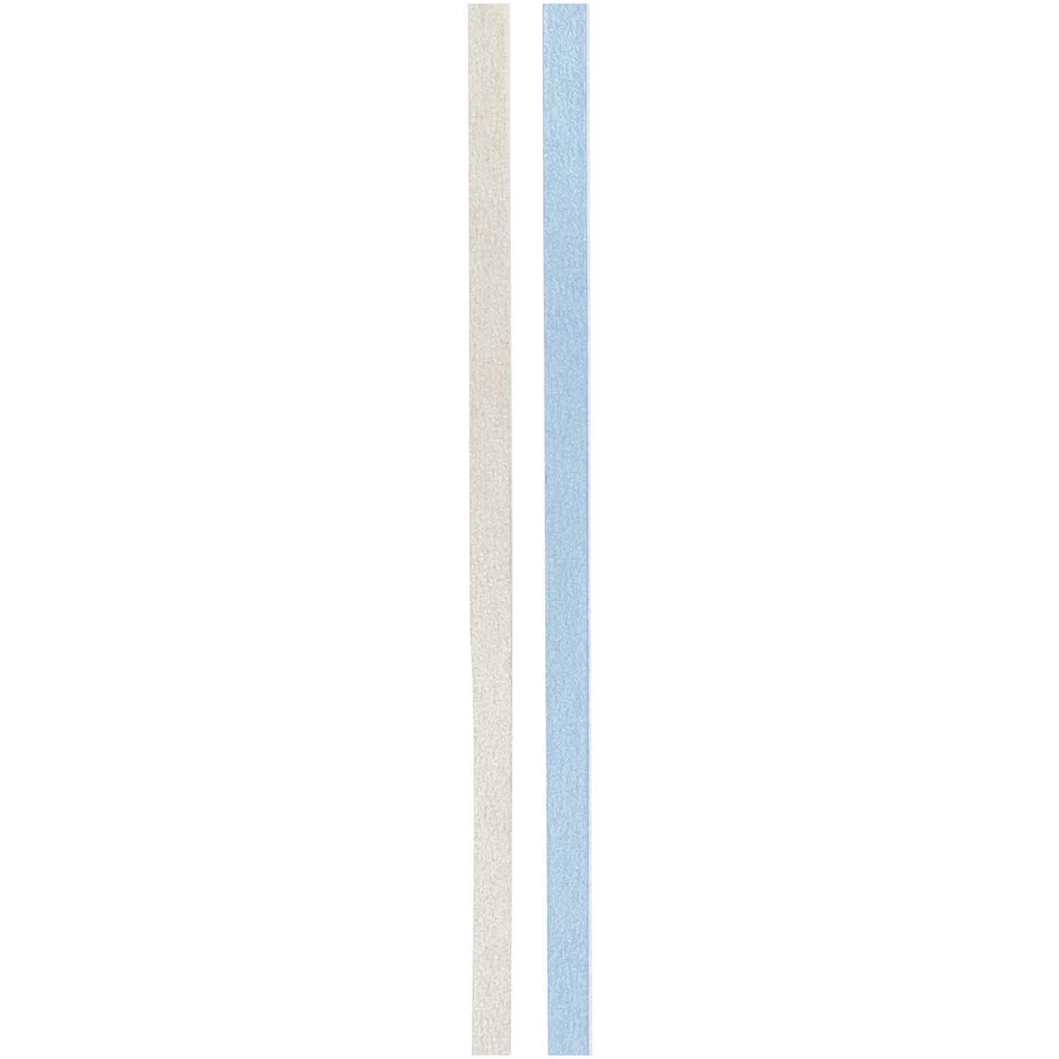 Paper Poetry Tapes uni 5mm 10m 2 Stück Farbe Blau-Grau von Rico Design Paper Poetry Tapes uni 5mm 10m 2 Stück von Rico Design in Blau-Grau, vertikal auf schwarzem Hintergrund.