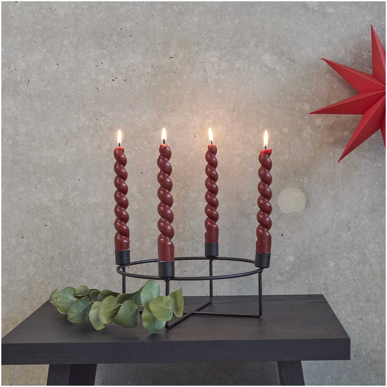 Kerzenhalter Metall für 4 Stabkerzen 24,9x24,9x8cm von Rico Design