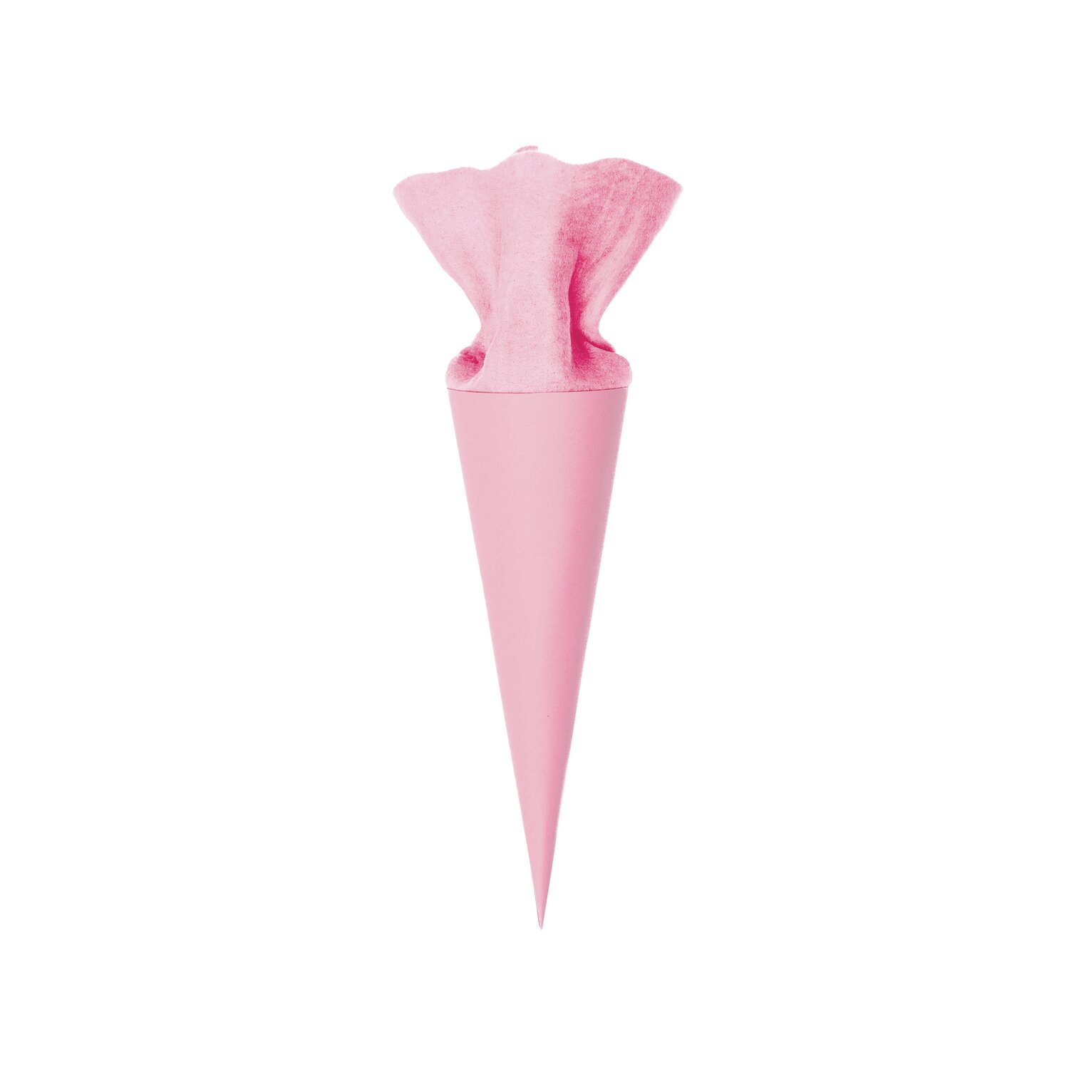 Schultüte Rohling mit Filzverschluss in Rosa, 35cm, von Rico Design. Perfekt für den Schulanfang.