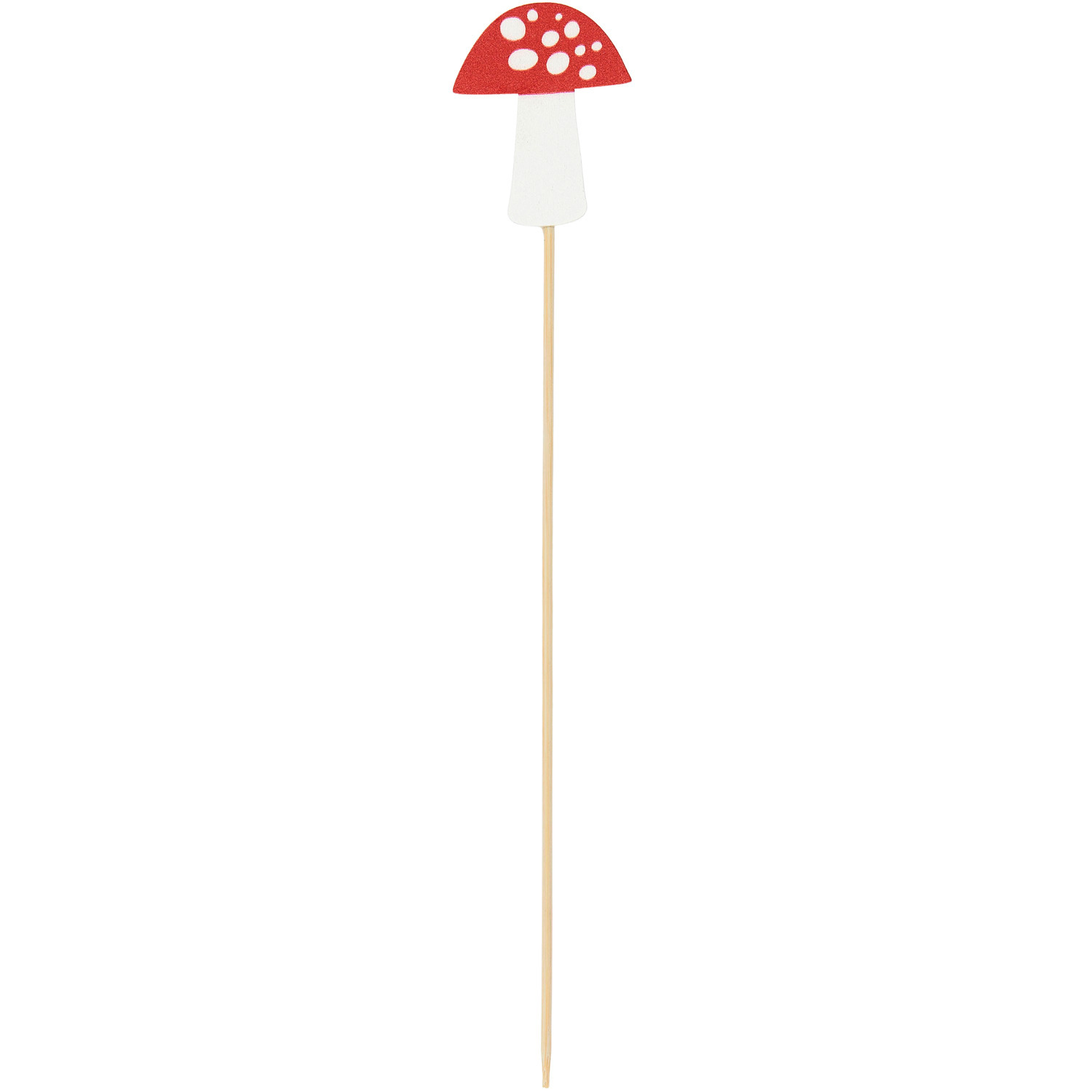 Holzpicker Fliegenpilz: Ein dekorativer Holzpicker in Weiß-rot von Rico Design, ideal für kreative Projekte.