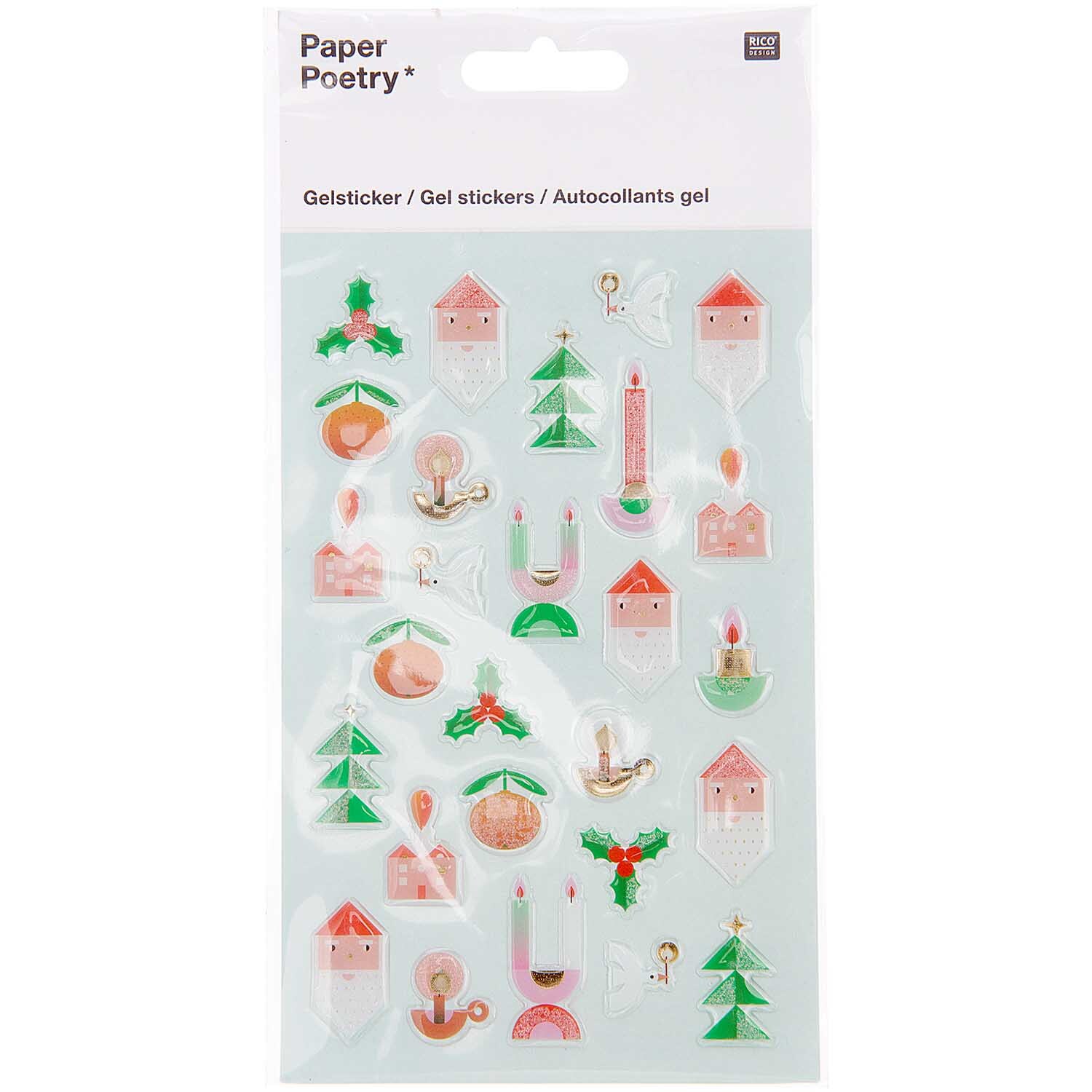 Paper Poetry Gelsticker Weihnachtsfiguren 1 Blatt von Rico Design