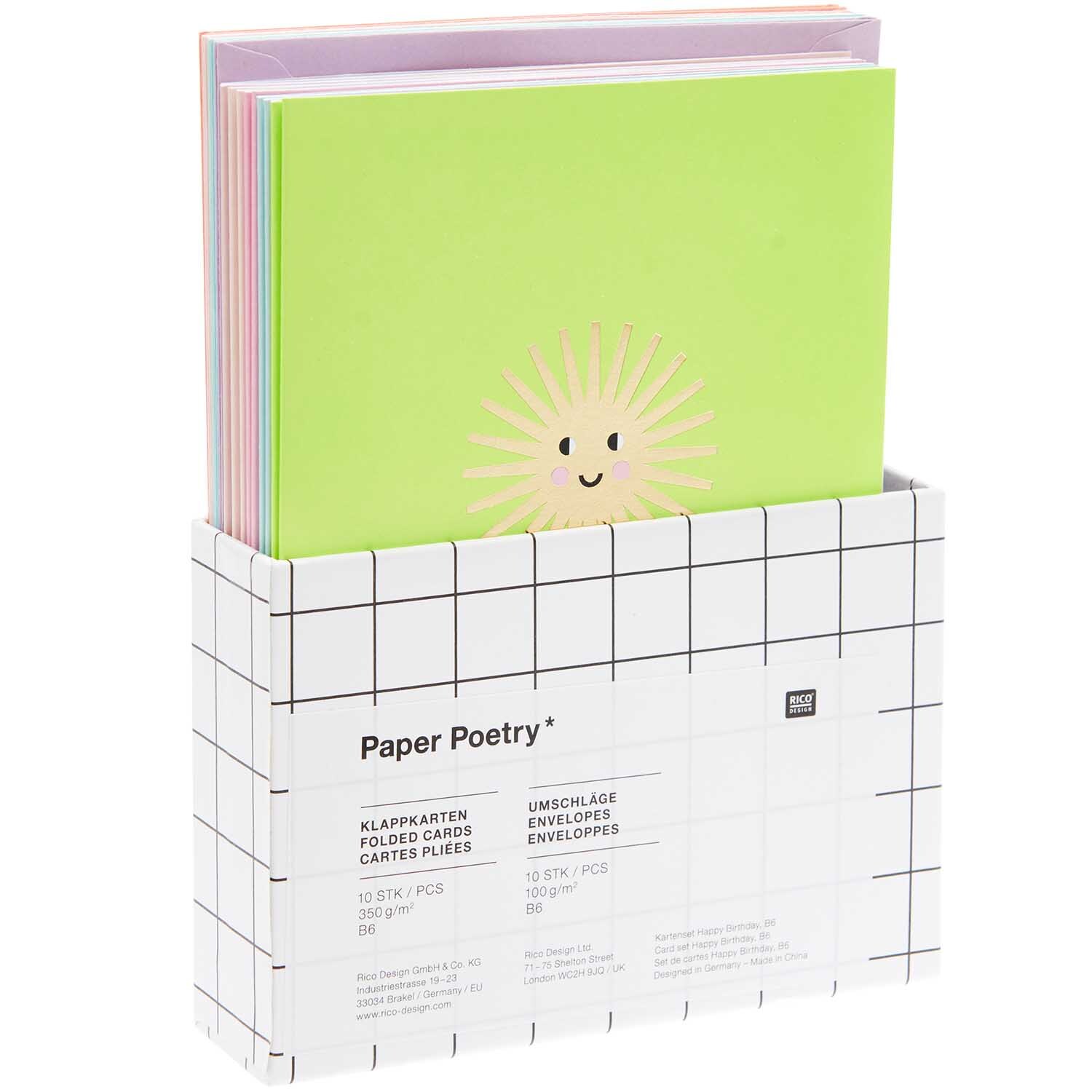 Paper Poetry Kartenset Happy Birthday 20-teilig von Rico Design
