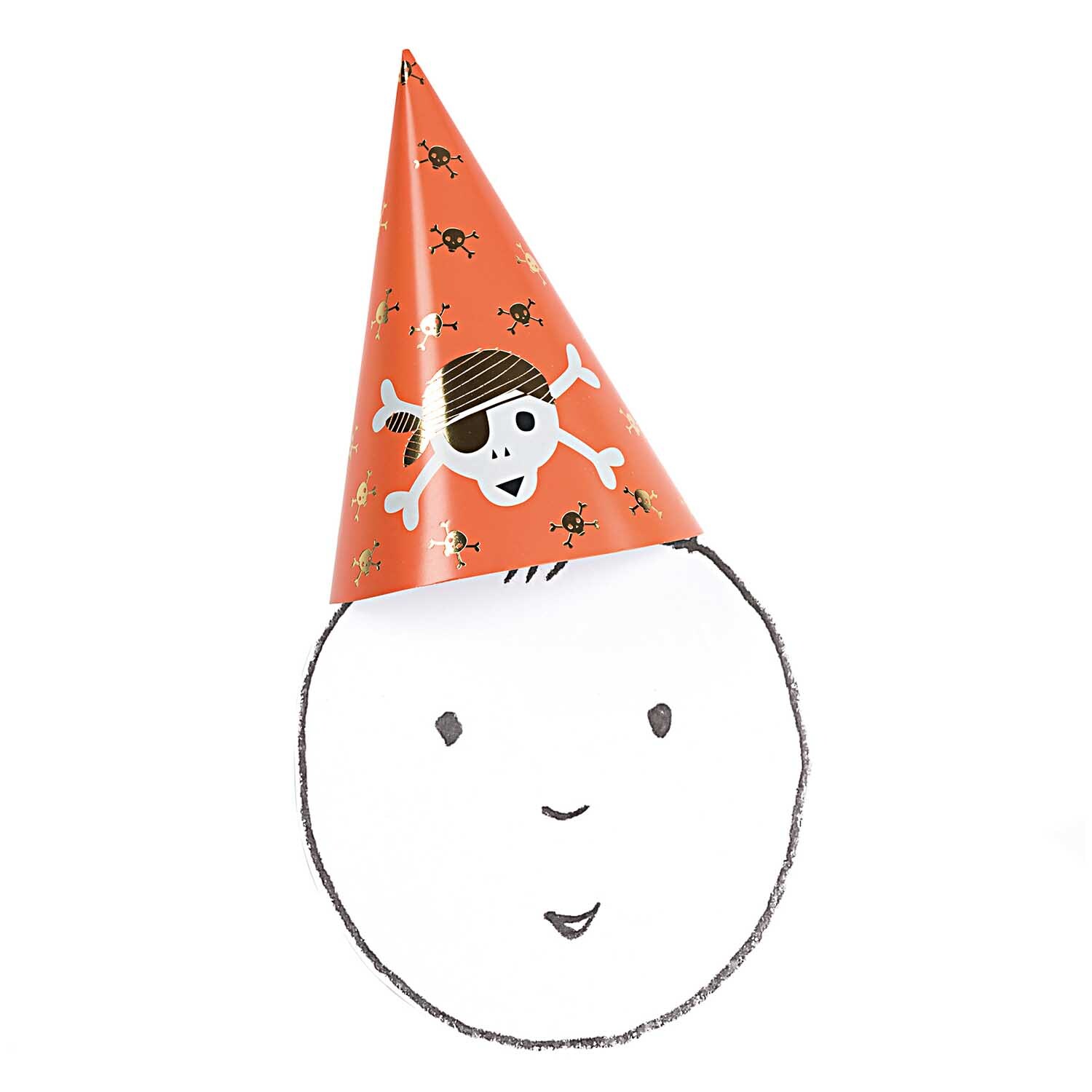 Partyhüte Pirat 20cm 8 Stück von Rico Design Partyhüte Pirat 20cm 8 Stück von Rico Design: Bunter Hut mit Piratenmotiv auf einem gezeichneten Gesicht. Ideal für Kinderpartys.