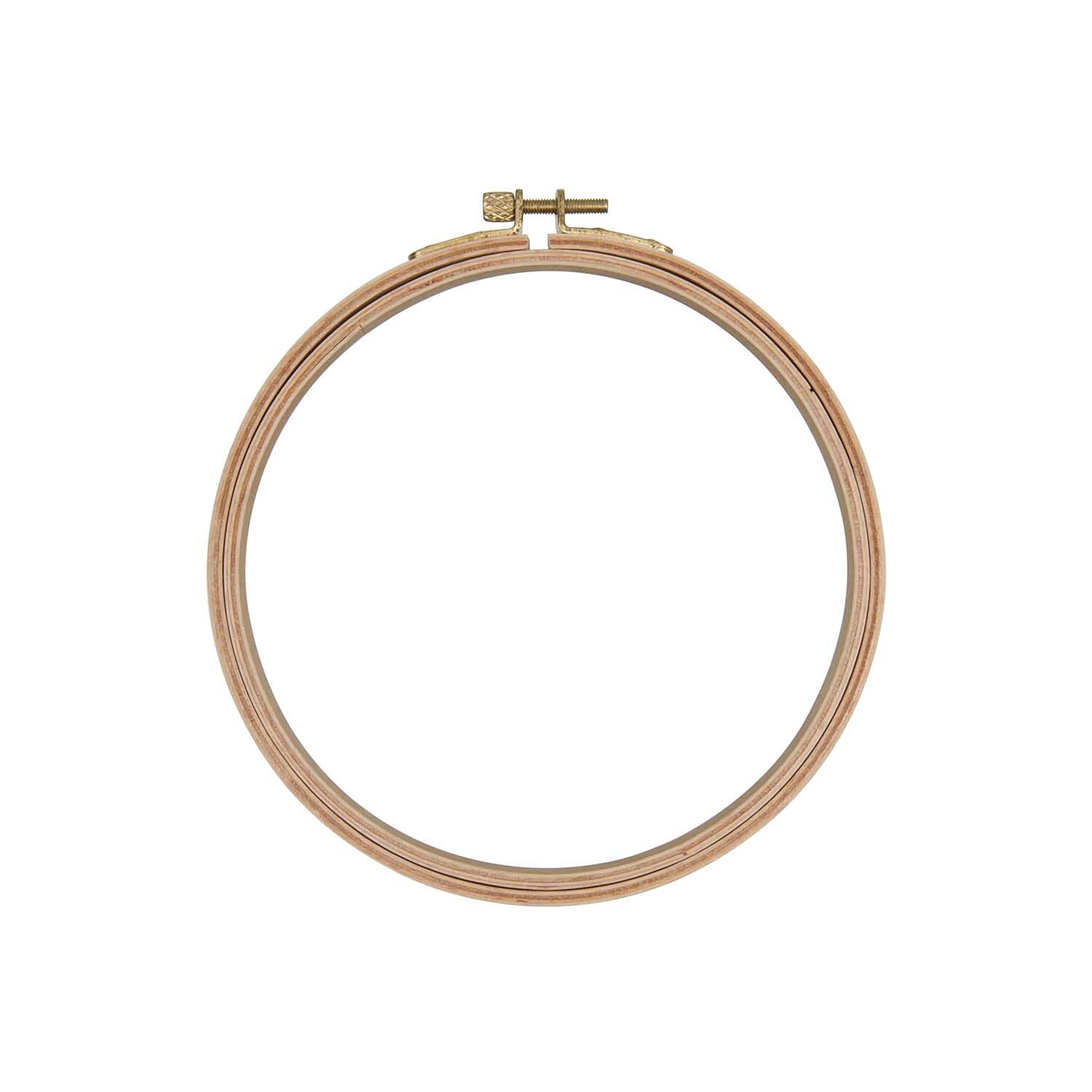 Stickring 10,5cm von Rico Design in natürlichem Holzton, ideal für Stickprojekte.