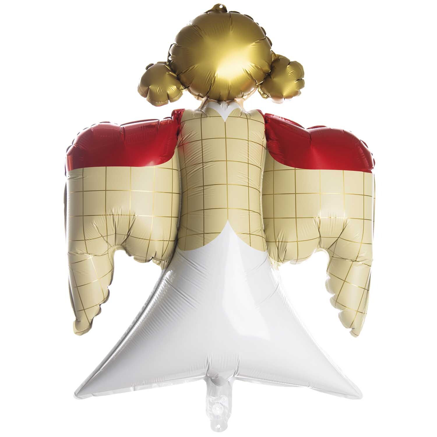 Folienballon Weihnachten Engel 57,5x67cm von Rico Design Folienballon Weihnachten Engel in Gold und Rot von Rico Design, zeigt einen Engel mit Flügeln.