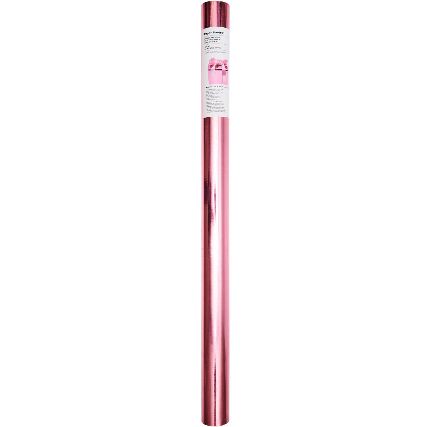 Geschenkpapier Metallic 70cm 2m 80g/m² Farbe Pink von Rico Design