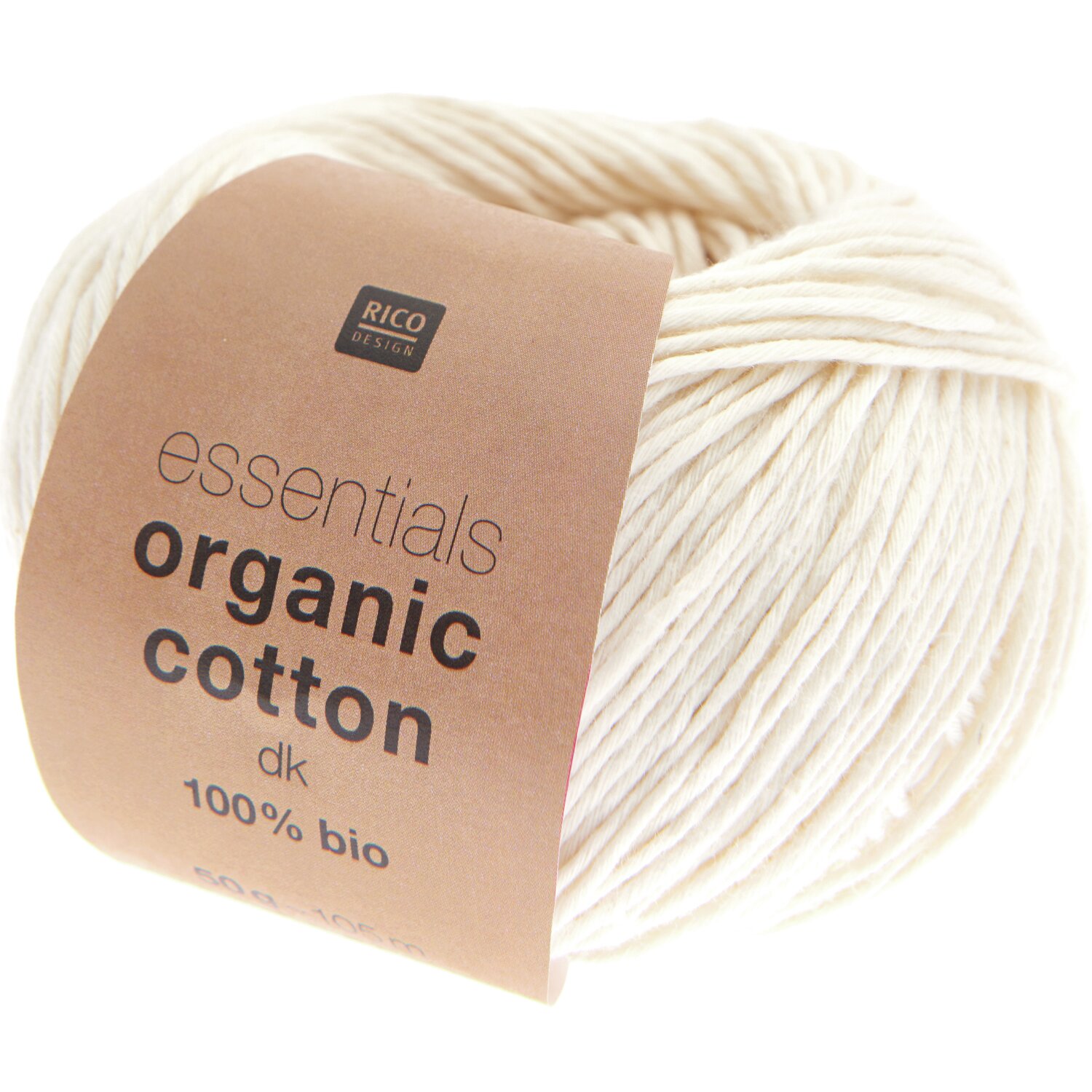 Essentials Organic Cotton dk 50g 105m Couleur Crème from Rico Design Essentials Organic Cotton dk: Weiches, cremefarbenes Baumwollgarn von Rico Design, ideal für Strickprojekte.