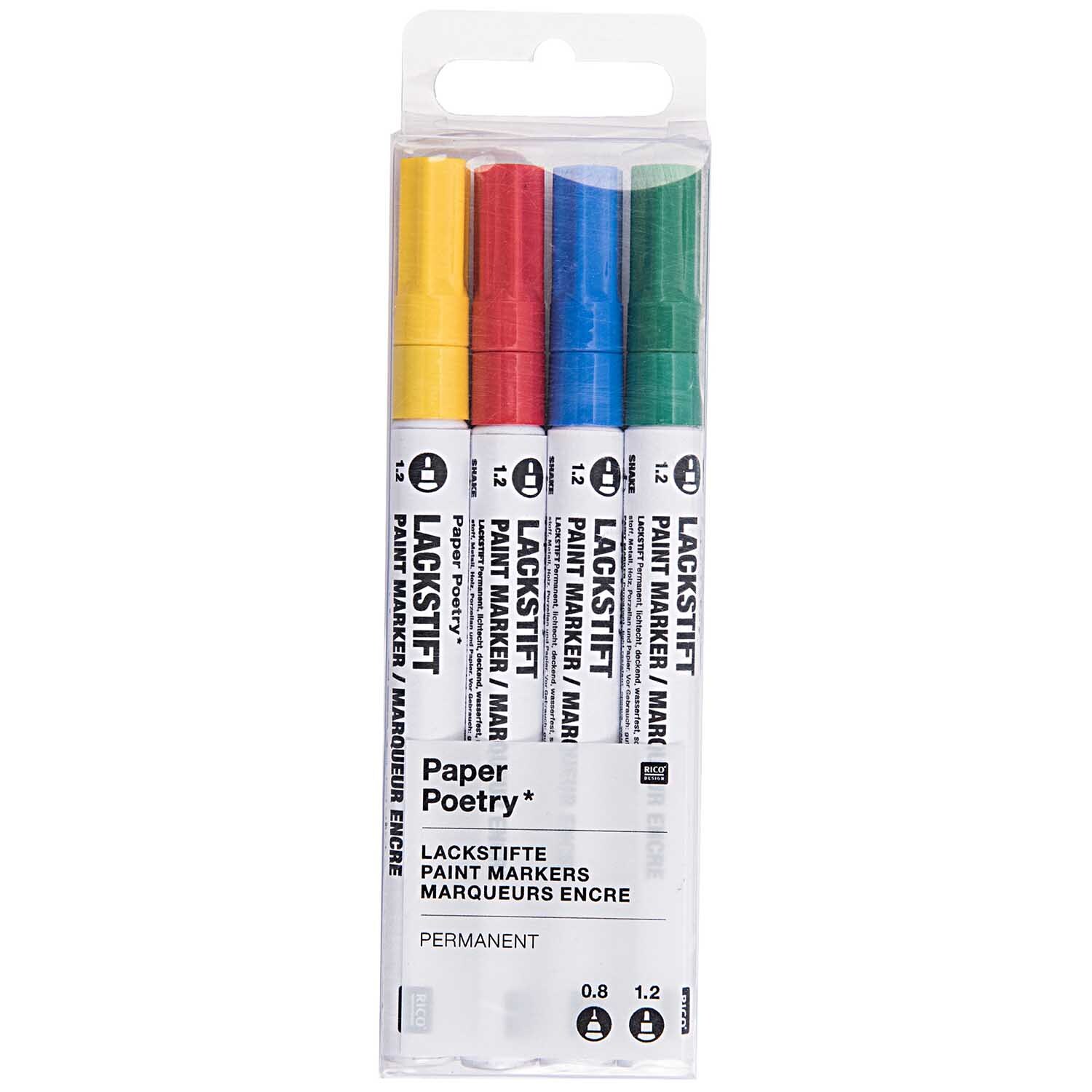 Paper Poetry set de marqueurs vernis multicolores 1,2mm from Rico Design