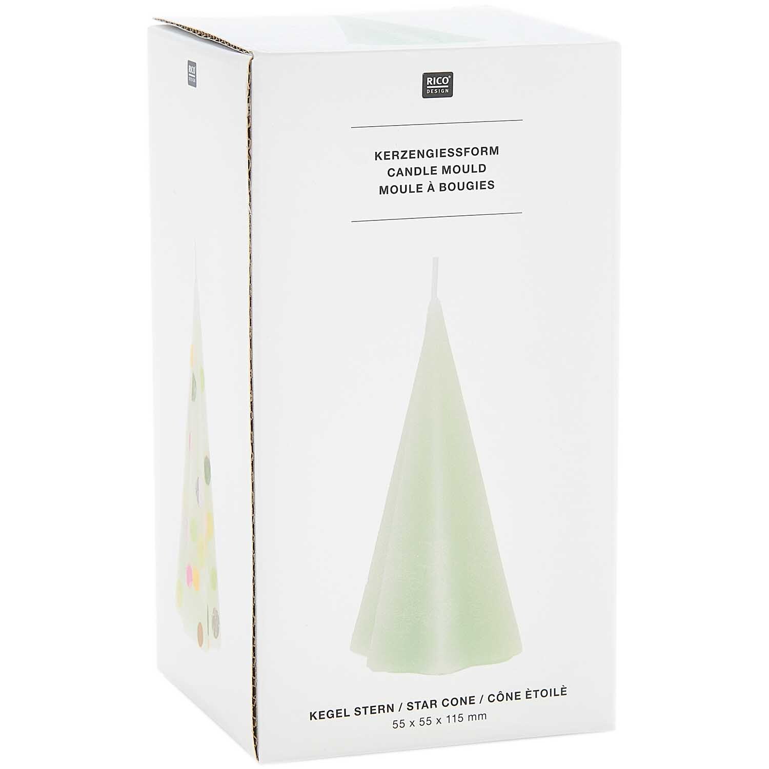 Kerzengießform Sternenkegel 70x70x135mm von Rico Design