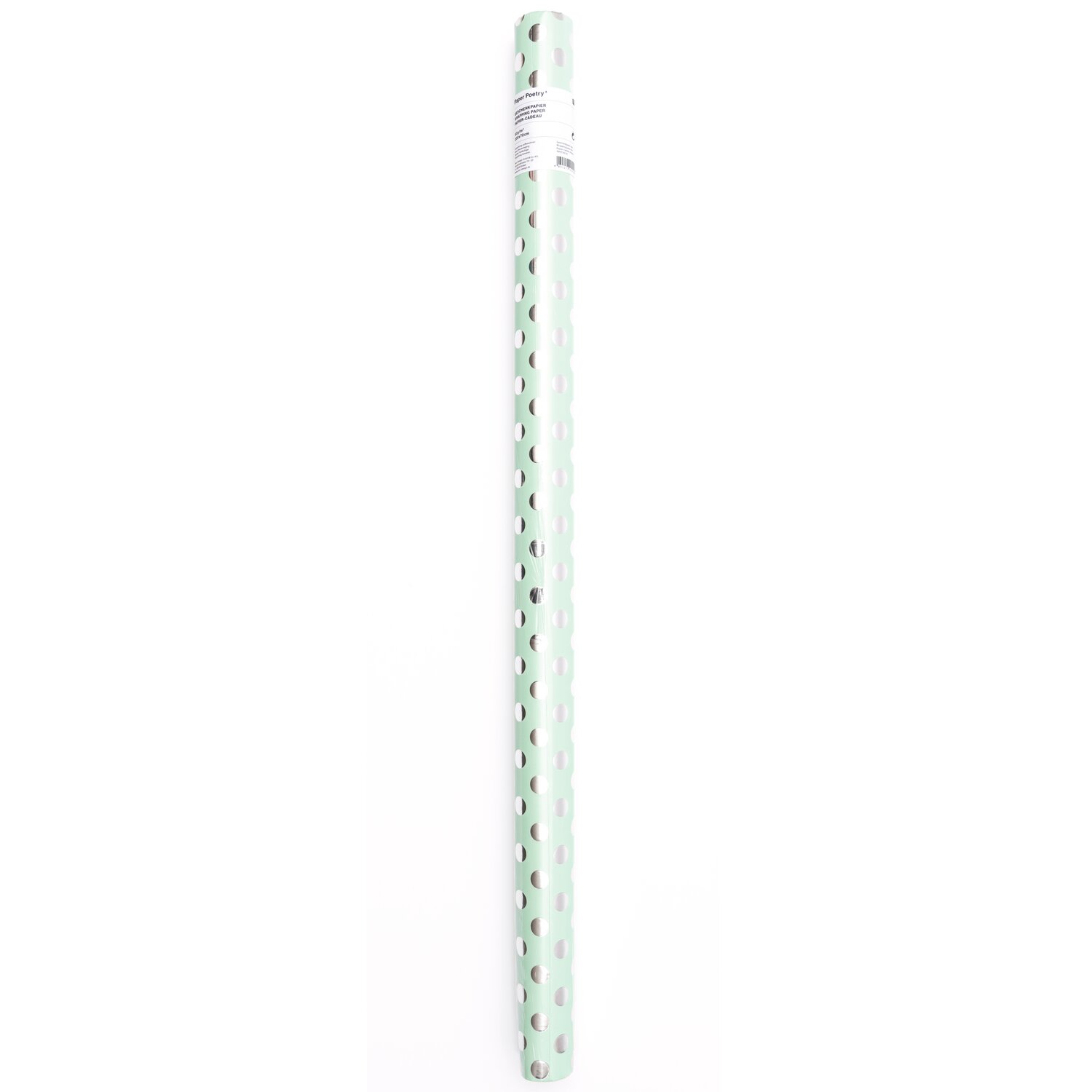 Paper Poetry Geschenkpapier Punkte mint-silber 70cm 2m Hot Foil von Rico Design