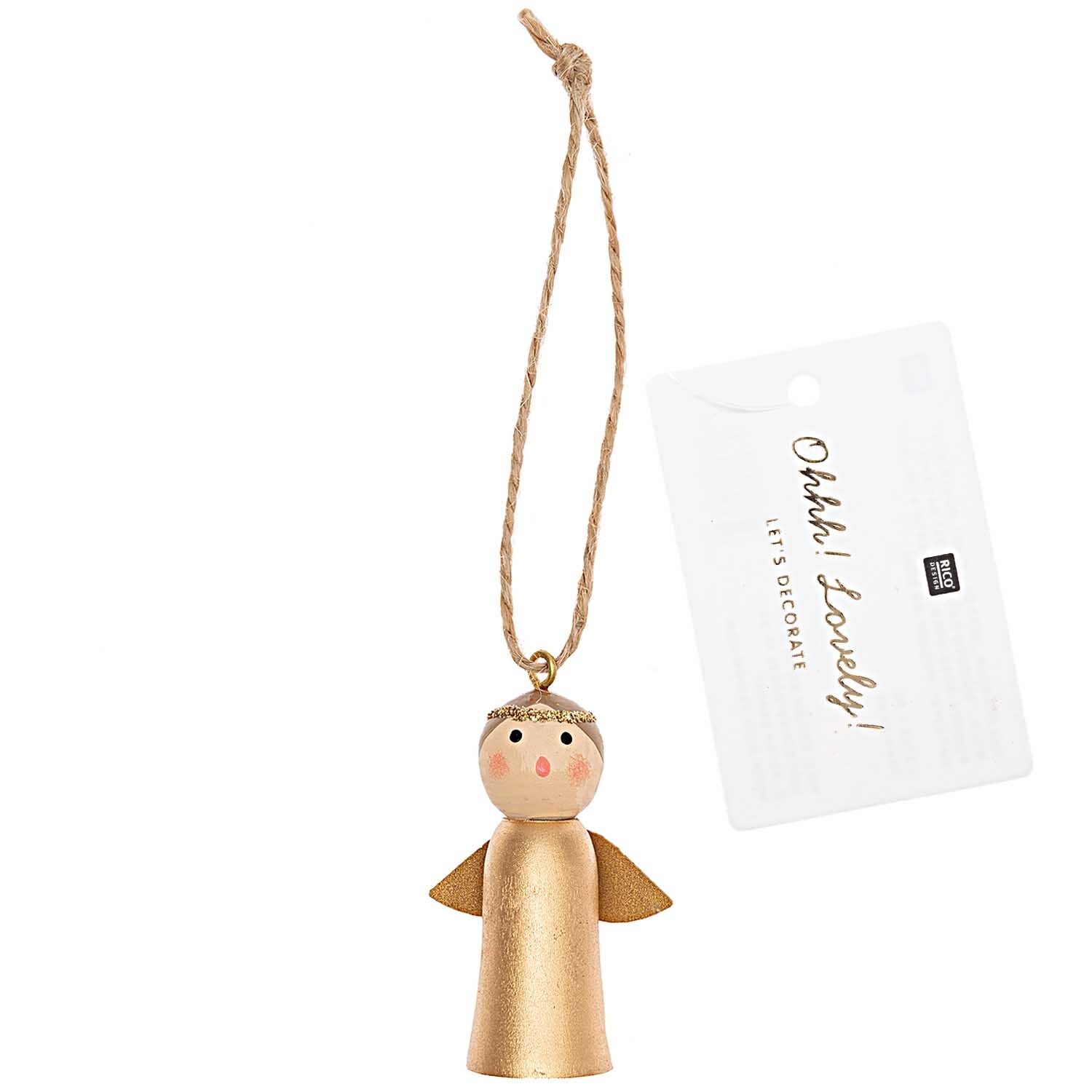 Holzhänger Engel gold 5cm von Rico Design