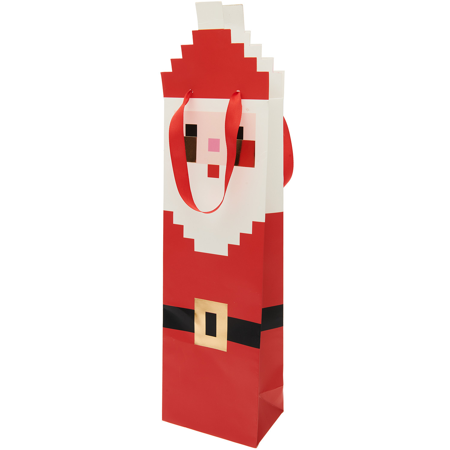 Flaschentüte Weihnachtsmann von Rico Design mit rotem Design und Weihnachtsmann-Motiv, ideal für Geschenke.