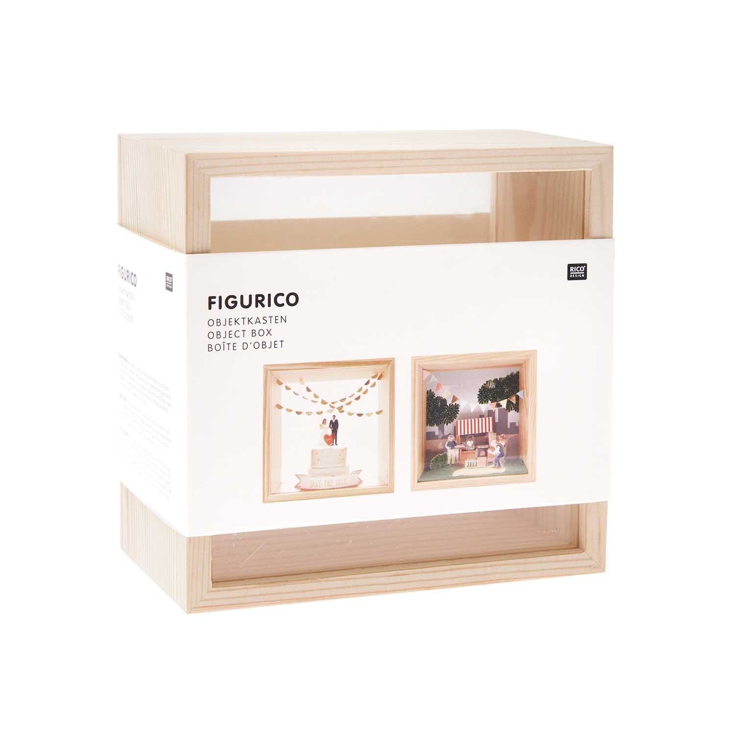 Figurico Objektkasten mit 2 Acrylscheiben Größe 13x13x8cm von Rico Design Figurico Objektkasten mit 2 Acrylscheiben, ideal zur Präsentation von Kunstwerken, von Rico Design.