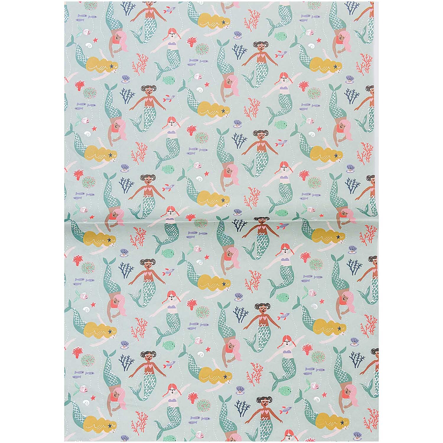 Paper Patch Papier Mermaid Meerjungfrauen 30x42cm mit buntem Meerjungfrauenmuster von Rico Design. Ideal für kreative Bastelprojekte.