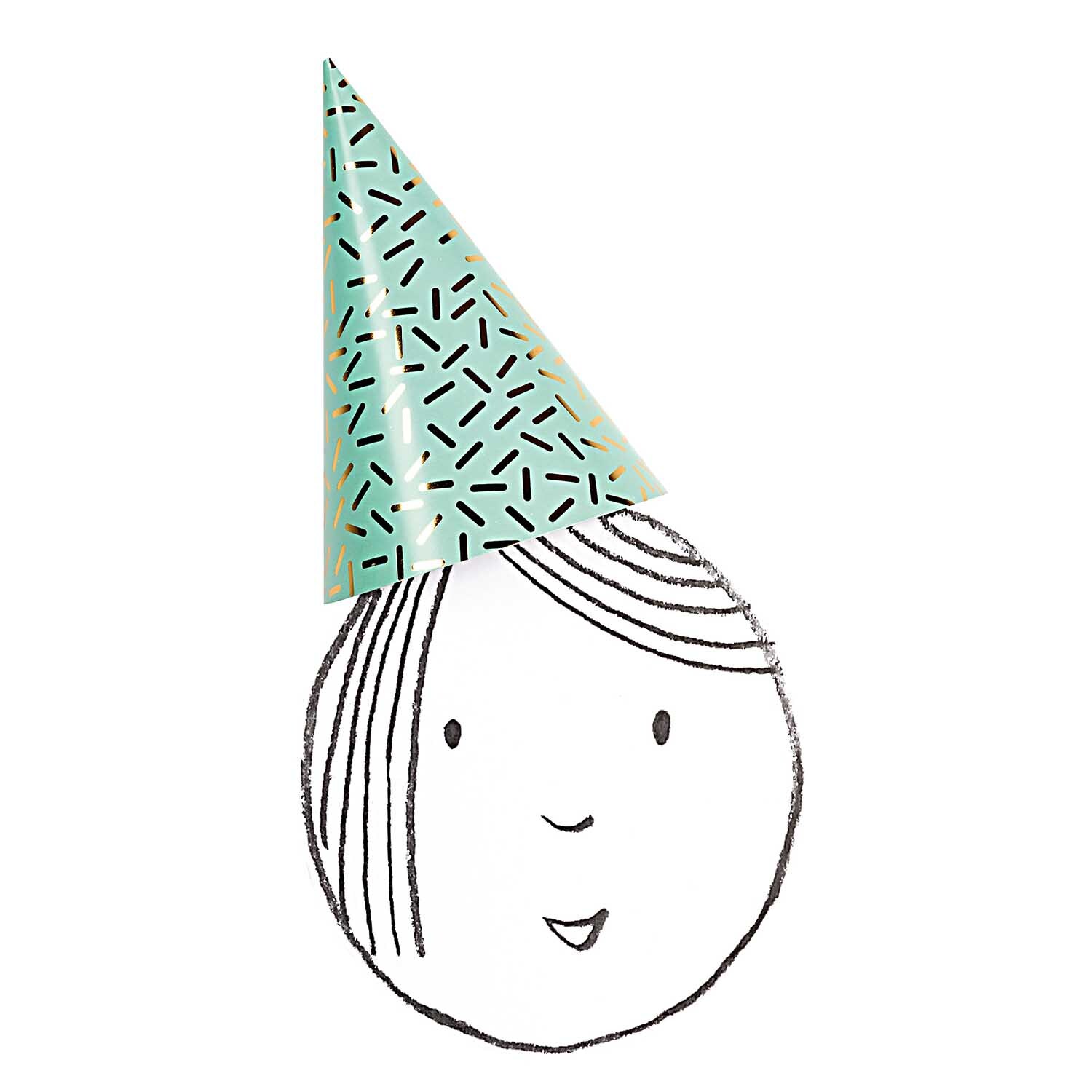 Partyhüte grafische Muster 20cm 8 Stück von Rico Design Partyhüte grafische Muster 20cm 8 Stück von Rico Design. Ein bunter Partyhut mit schwarzem Muster auf einem gezeichneten Gesicht.