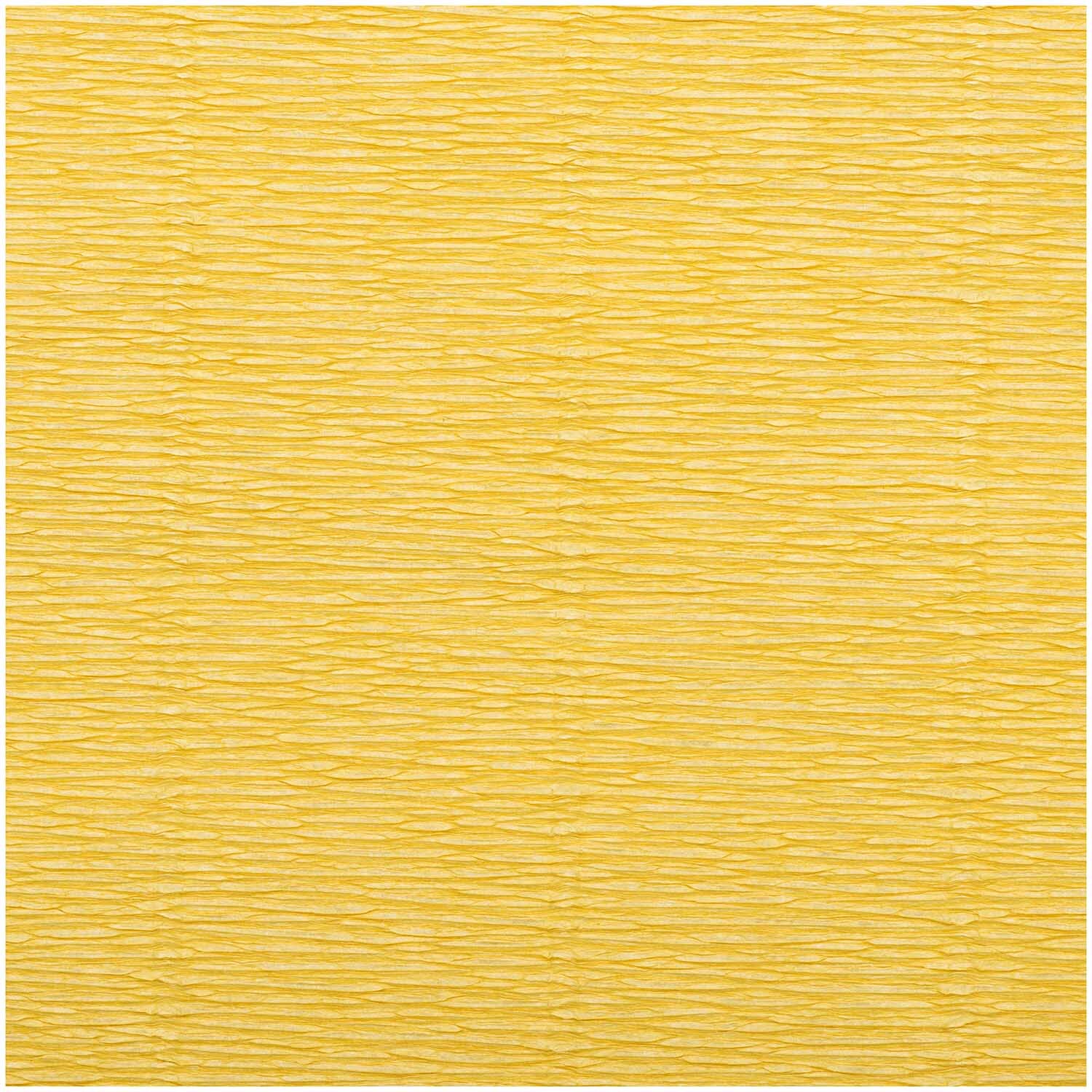 Floristenkrepp 25x250cm Farbe Curry von Rico Design Floristenkrepp von Rico Design in Curry, 25x250cm. Das Bild zeigt strukturiertes Papier in leuchtendem Gelbton.
