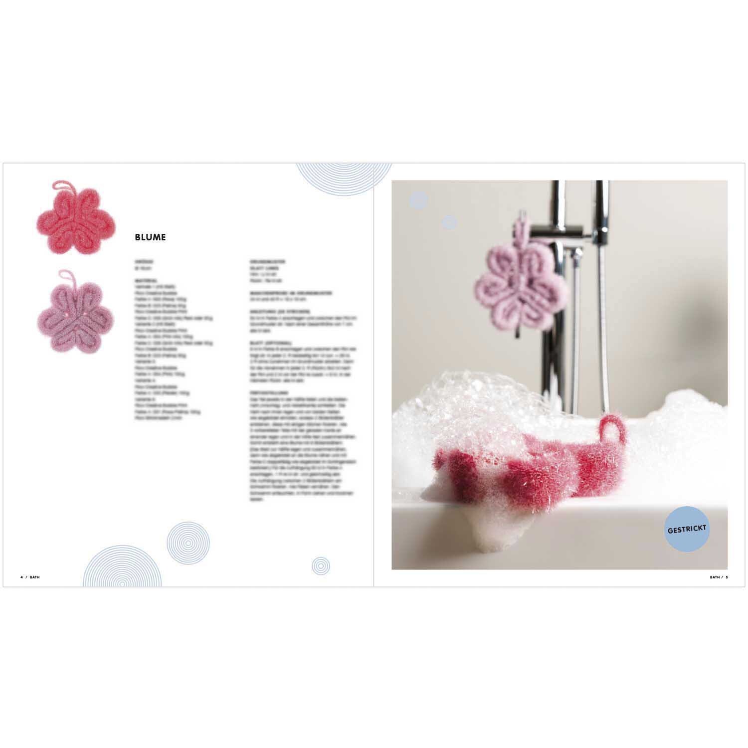 Creative Bubble - Bubble Bath: Rosa Blume aus Schaumstoff von Rico Design in einer Badewanne mit Schaum.