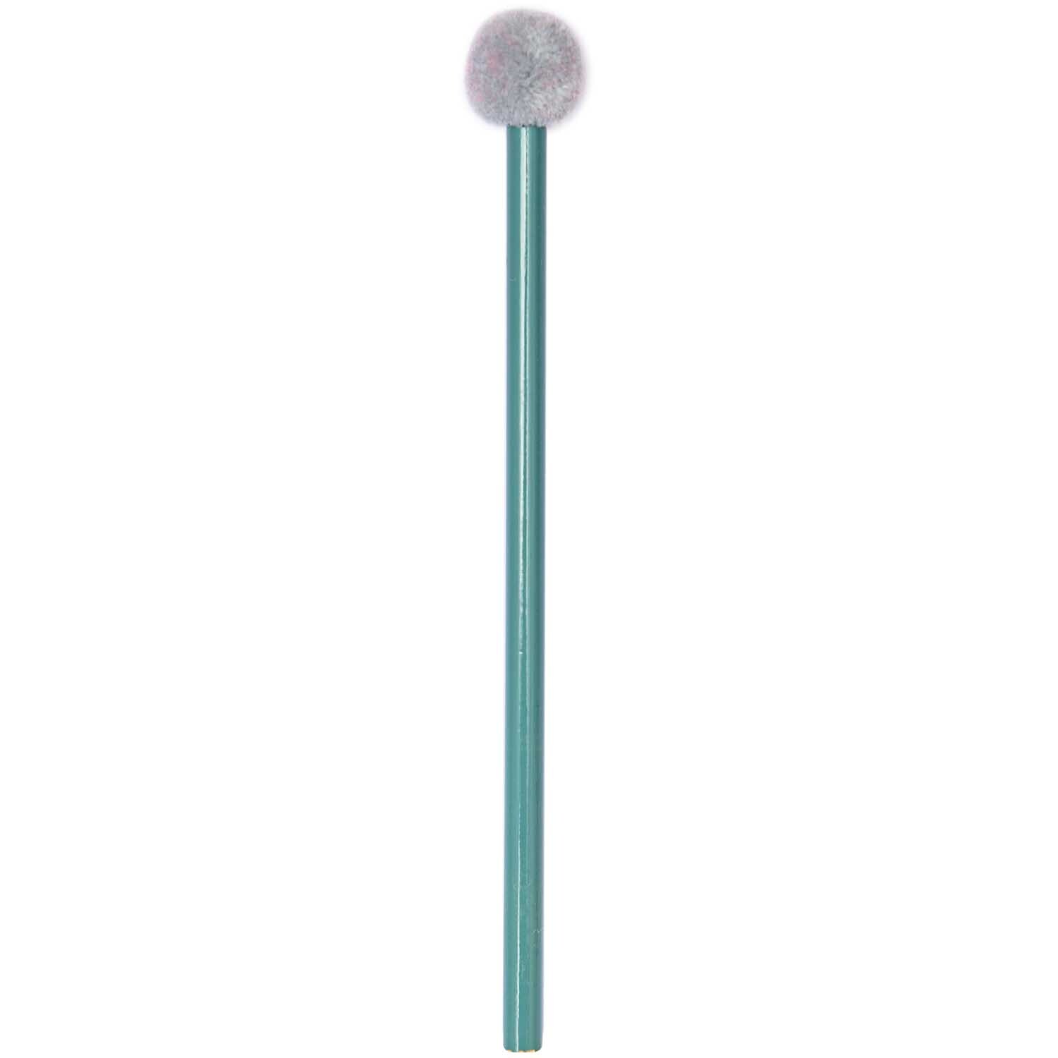 Paper Poetry Bleistift mit Pompon, grün, von Rico Design. Der Bleistift hat einen flauschigen Pompon an der Spitze.