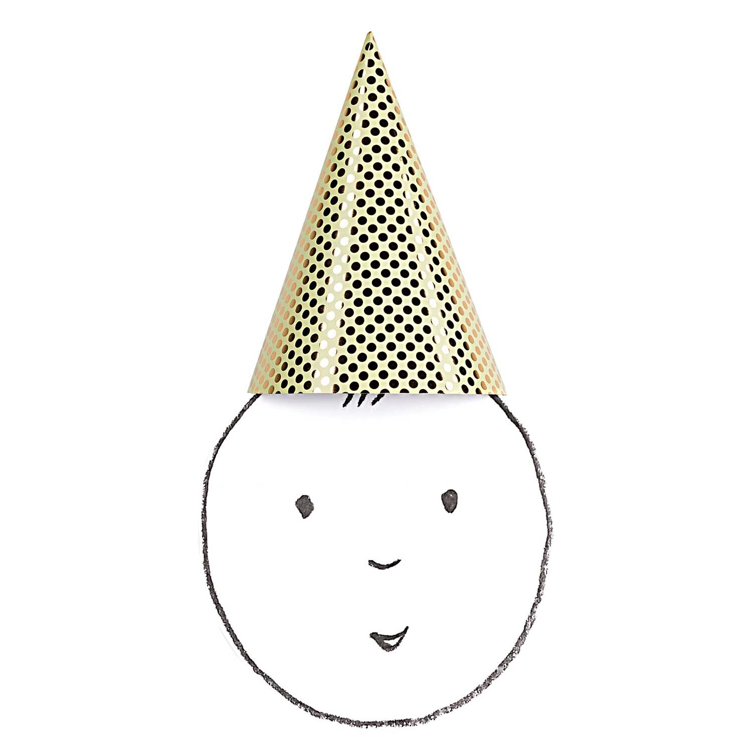 Partyhüte grafische Muster 20cm 8 Stück von Rico Design Partyhüte grafische Muster 20cm 8 Stück von Rico Design. Ein bunter Partyhut auf einem gezeichneten Gesicht.