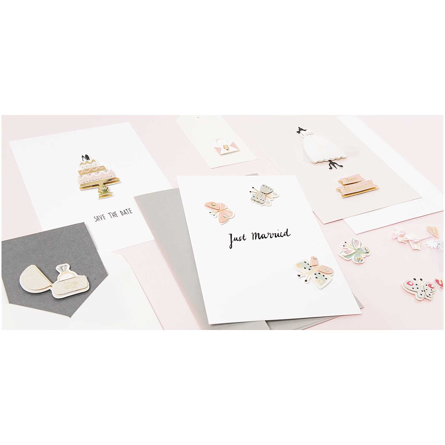 Paper Poetry 3D-Sticker Just Married 6 Stück von Rico Design