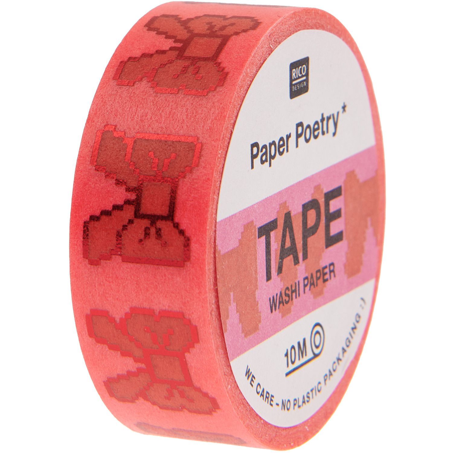 Paper Poetry Tape Schleifen Pixel Neonpink 1,5cmx10m von Rico Design