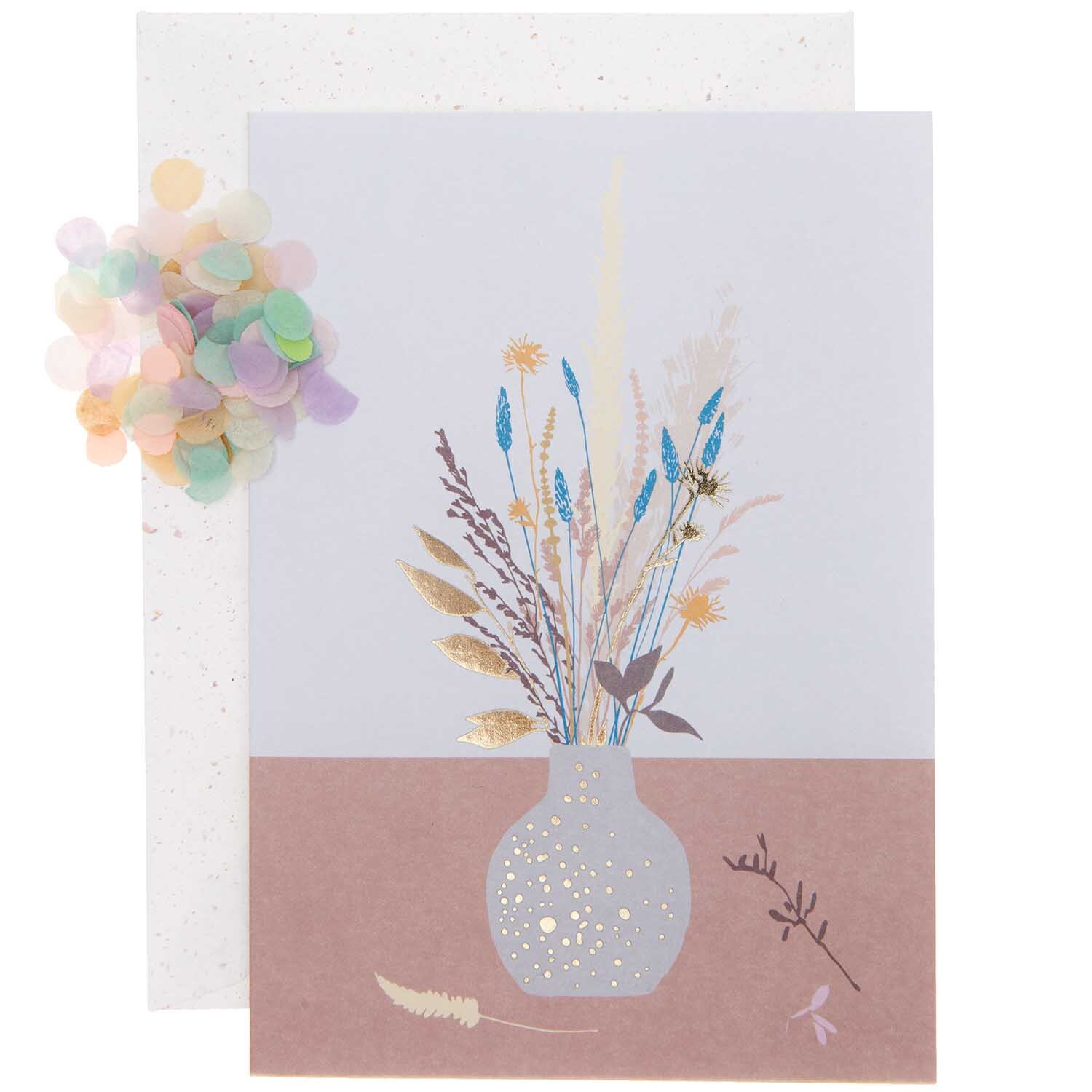 Paper Poetry Grußkartenset Blumenvase zeigt eine stilvolle Karte mit floralen Motiven in einer Vase.
