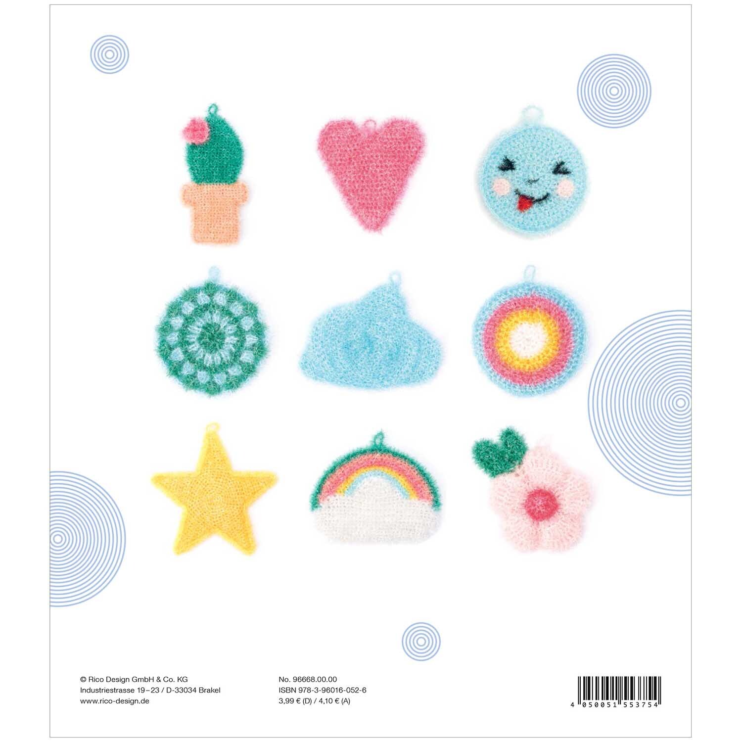 Creative Bubble Funny - Verschiedene bunte Spülschwämme in Form von Stern, Herz und Regenbogen. Ideal zum Häkeln und Dekorieren.