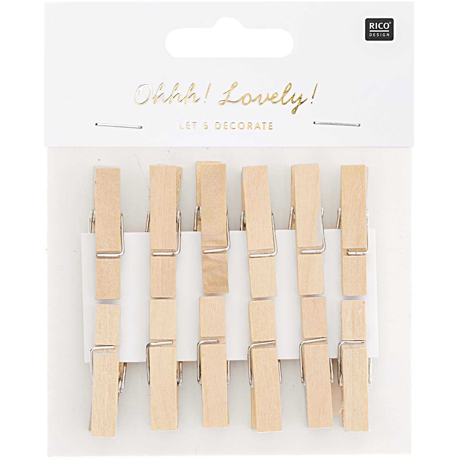 Holzklammern natur 3,5cm 12 Stück von Rico Design
