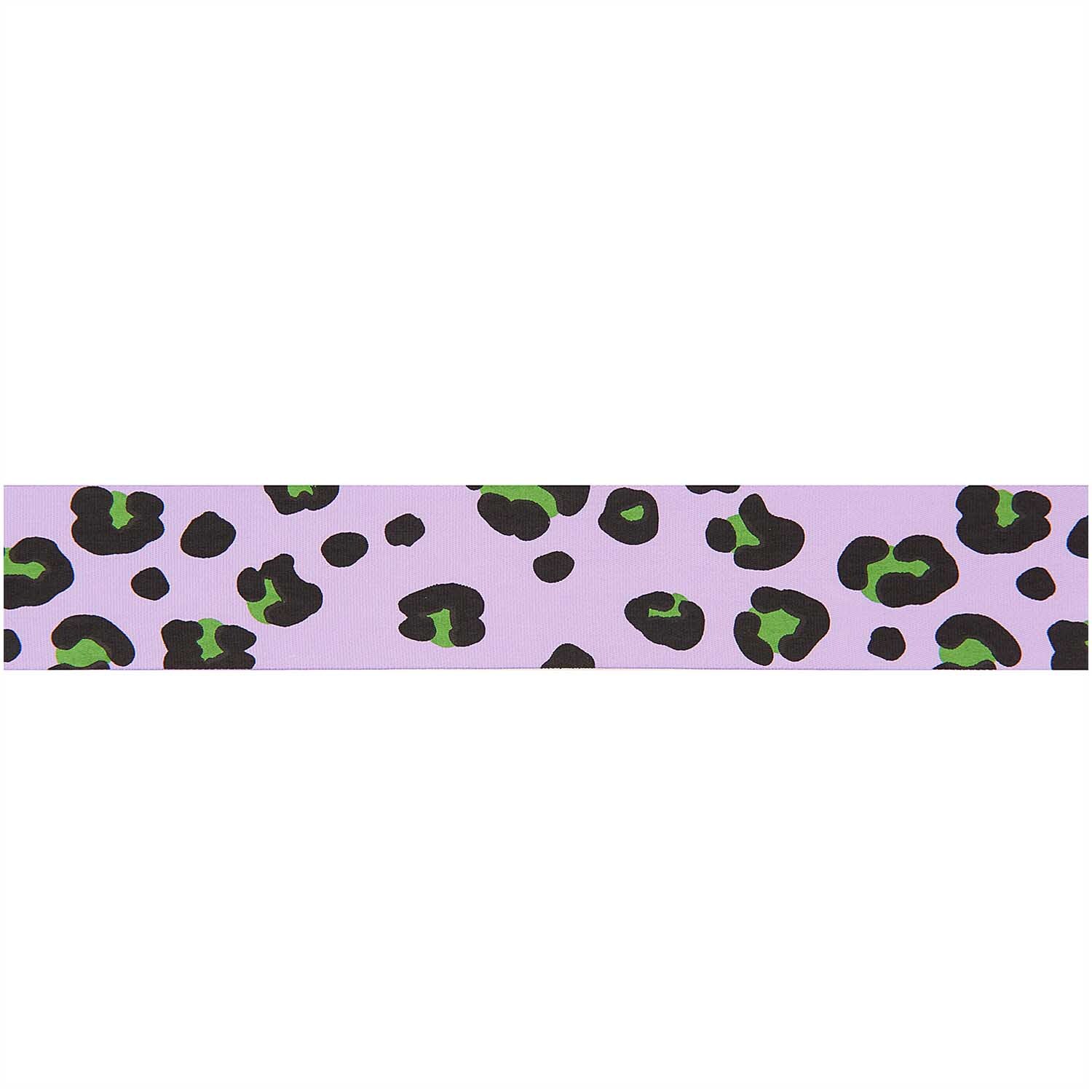 Paper Poetry Taftband mit Leopardenmuster in Flieder, 38mm breit, 3m lang, von Rico Design.