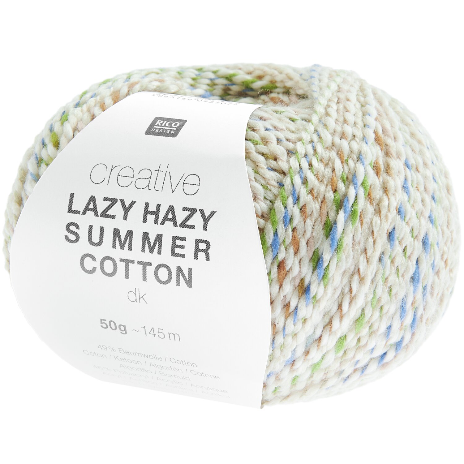 Creative Lazy Hazy Summer Cotton dk 50g 145m Couleur Ivoire from Rico Design Creative Lazy Hazy Summer Cotton dk: Bunte Garnrolle von Rico Design, 50g, 145m, ideal für Strickprojekte.