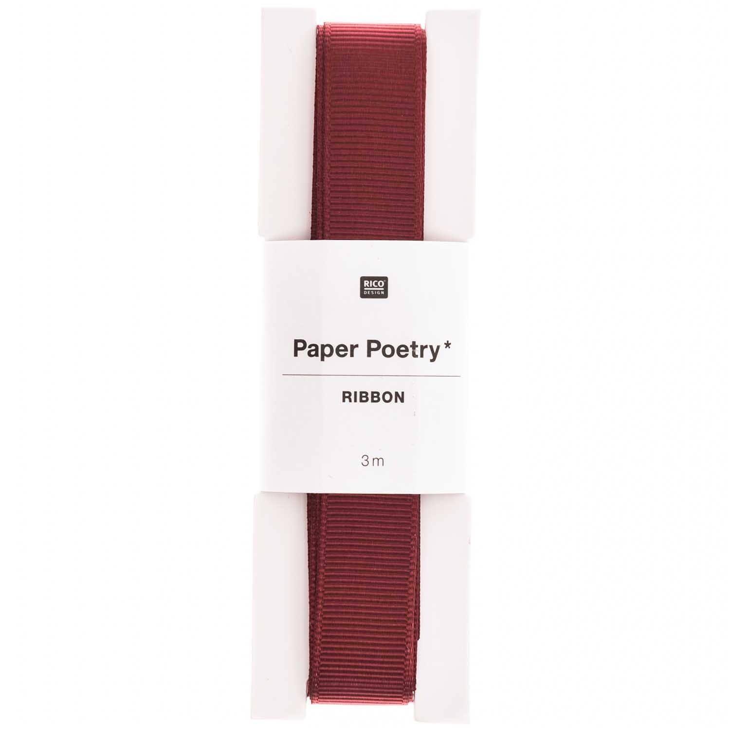 Paper Poetry Ripsband 16mm 3m Farbe Dunkelrot von Rico Design Paper Poetry Ripsband 16mm 3m Farbe Dunkelrot von Rico Design