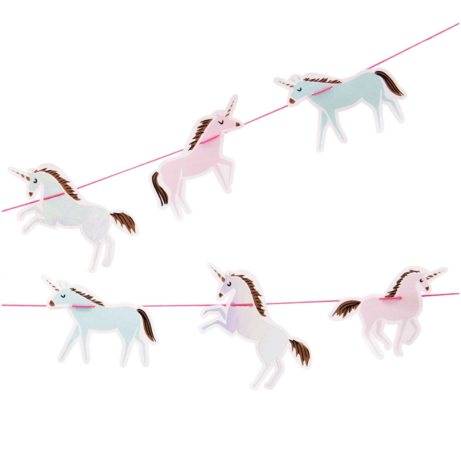 Paper Poetry Girlande Wonderland Einhorn mit bunten Einhörnern von Rico Design, ideal für Kinderzimmerdekoration.