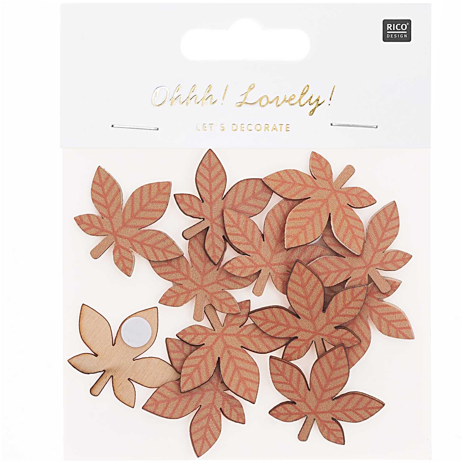 Holzsticker Blatt braun 12 Stück von Rico Design
