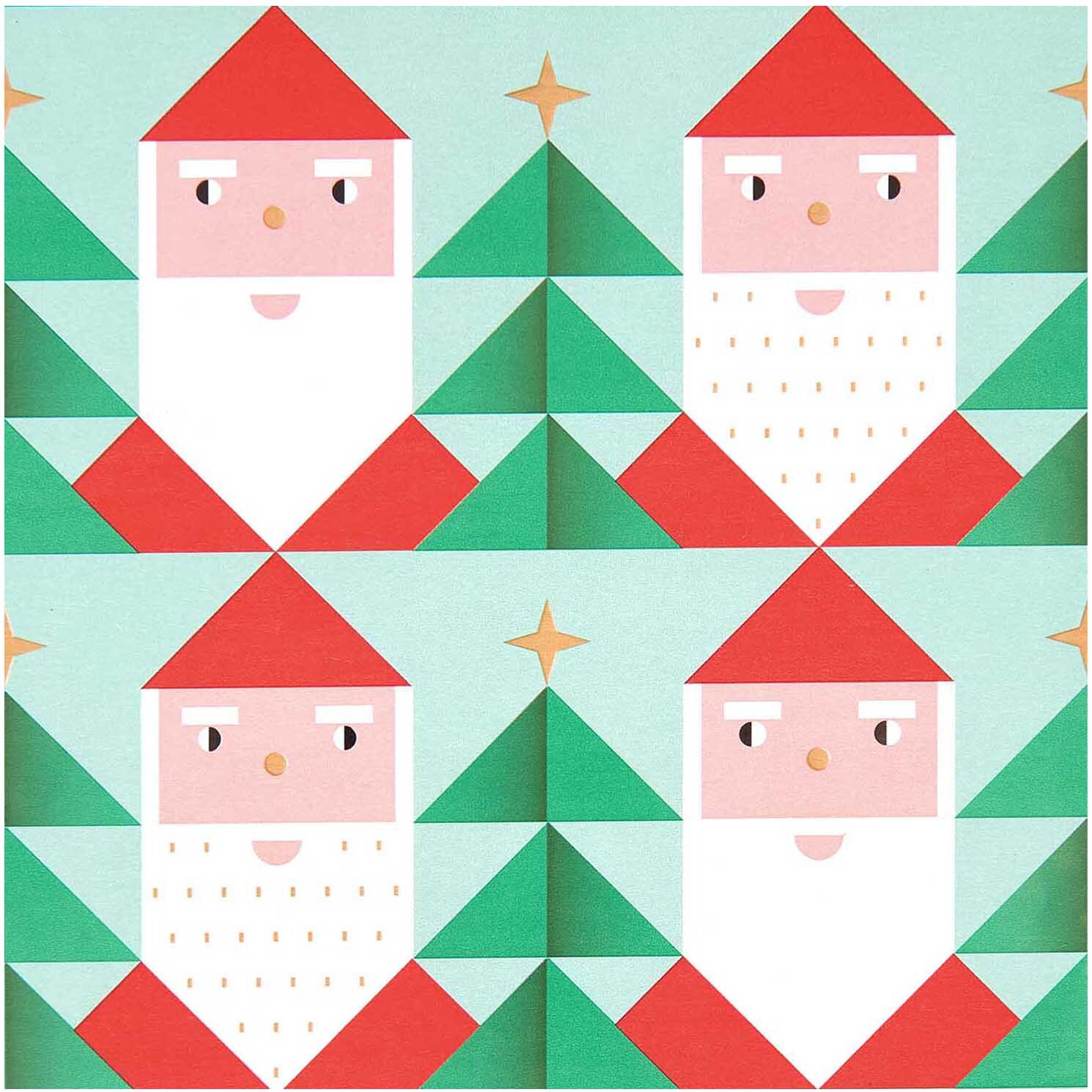 Paper Poetry Geschenkpapier Weihnachtsmann & Tannen 70cm 2m 80g/m² von Rico Design Paper Poetry Geschenkpapier mit geometrischen Weihnachtsmännern und Tannen auf hellblauem Hintergrund von Rico Design.
