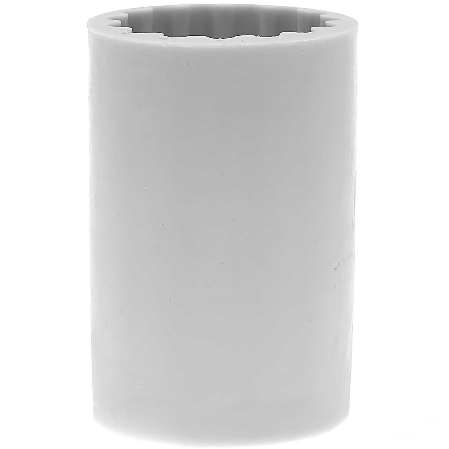 Kerzengießform Zylinder geriffelt 60x60x88mm von Rico Design in Weiß, ideal für kreative Kerzenprojekte.