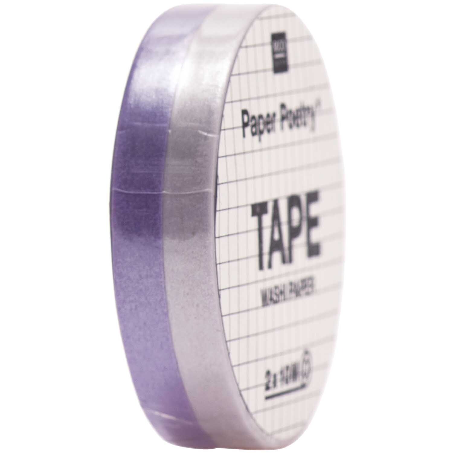 Paper Poetry Tapes uni 5mm 10m 2 Stück Farbe Flieder-Lila von Rico Design Paper Poetry Tapes uni 5mm 10m 2 Stück in Flieder-Lila von Rico Design, seitlich abgebildet.
