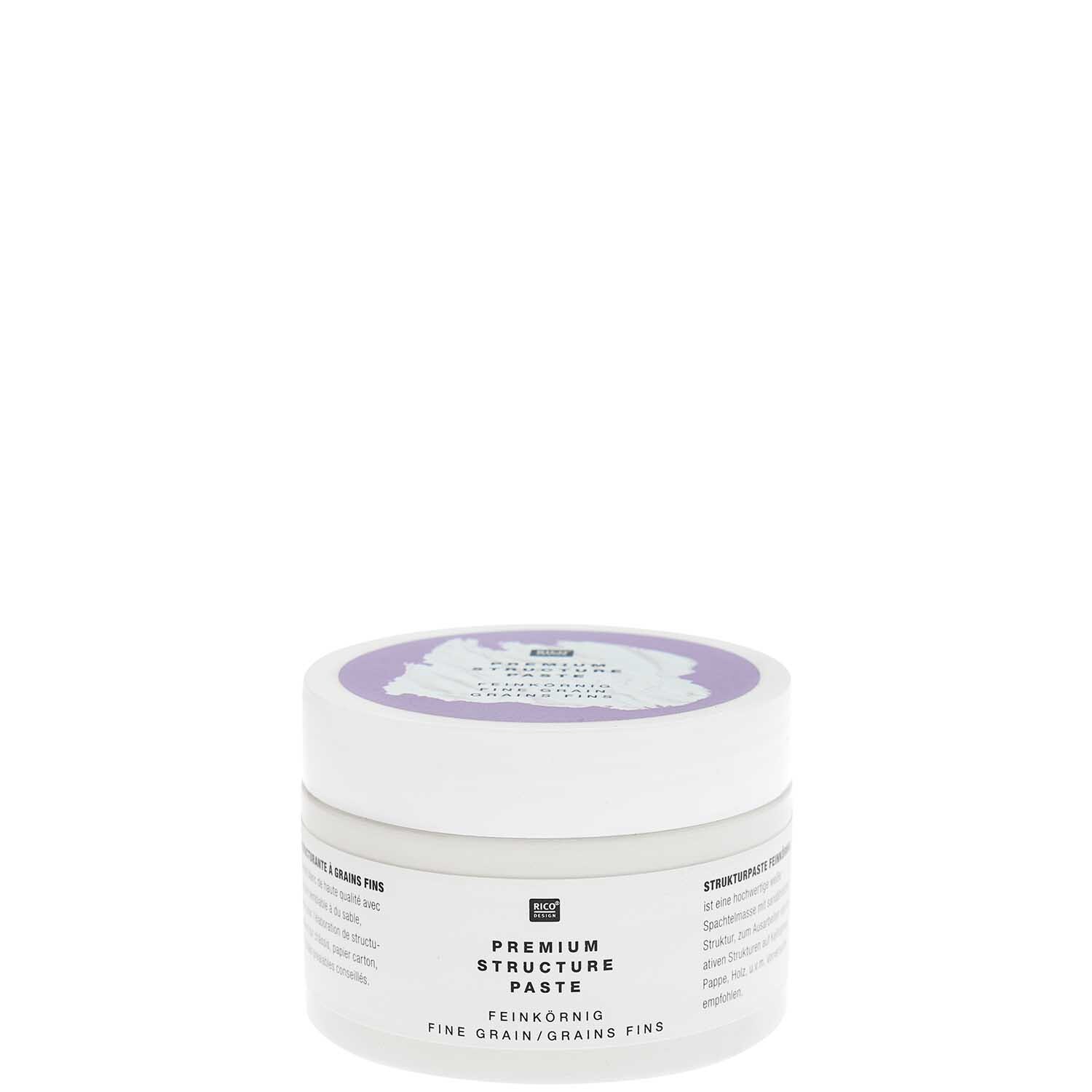 ART Premium Strukturpaste feinkörnig in weißer Dose von Rico Design, ideal für kreative Projekte.