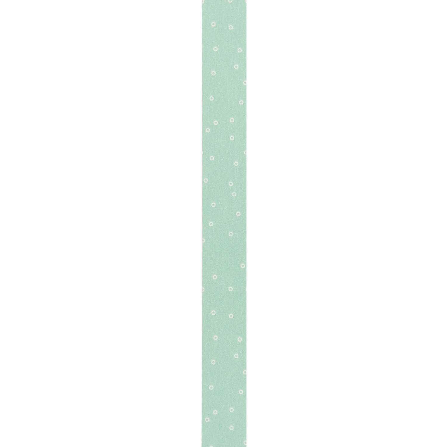 Paper Poetry Tape Punkt mint-weiß 1,5cm 10m von Rico Design Paper Poetry Tape Punkt mint-weiß 1,5cm 10m von Rico Design mit zarten weißen Punkten auf mintfarbenem Hintergrund, ideal für kreative Projekte.