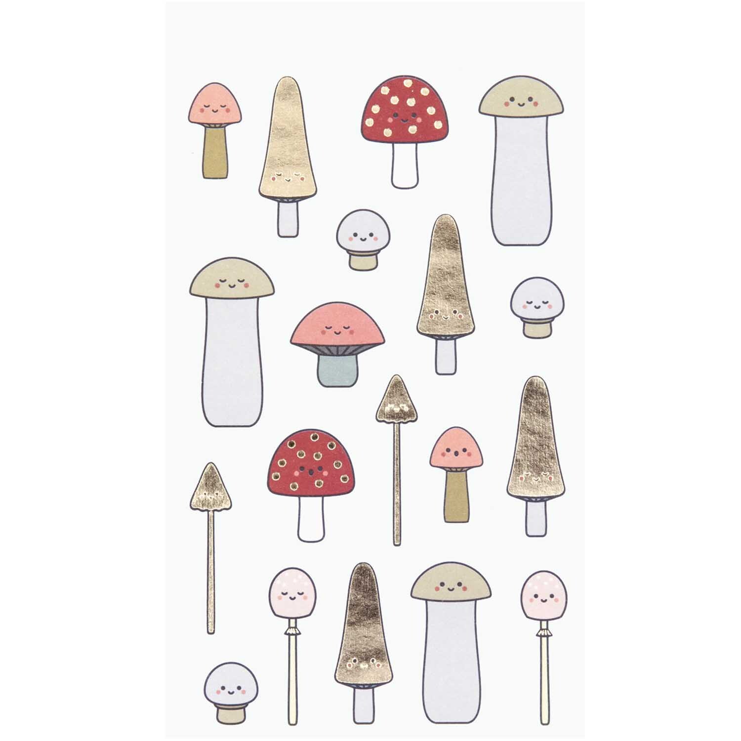 Paper Poetry Sticker Pilze Kawaii 4 Blatt von Rico Design