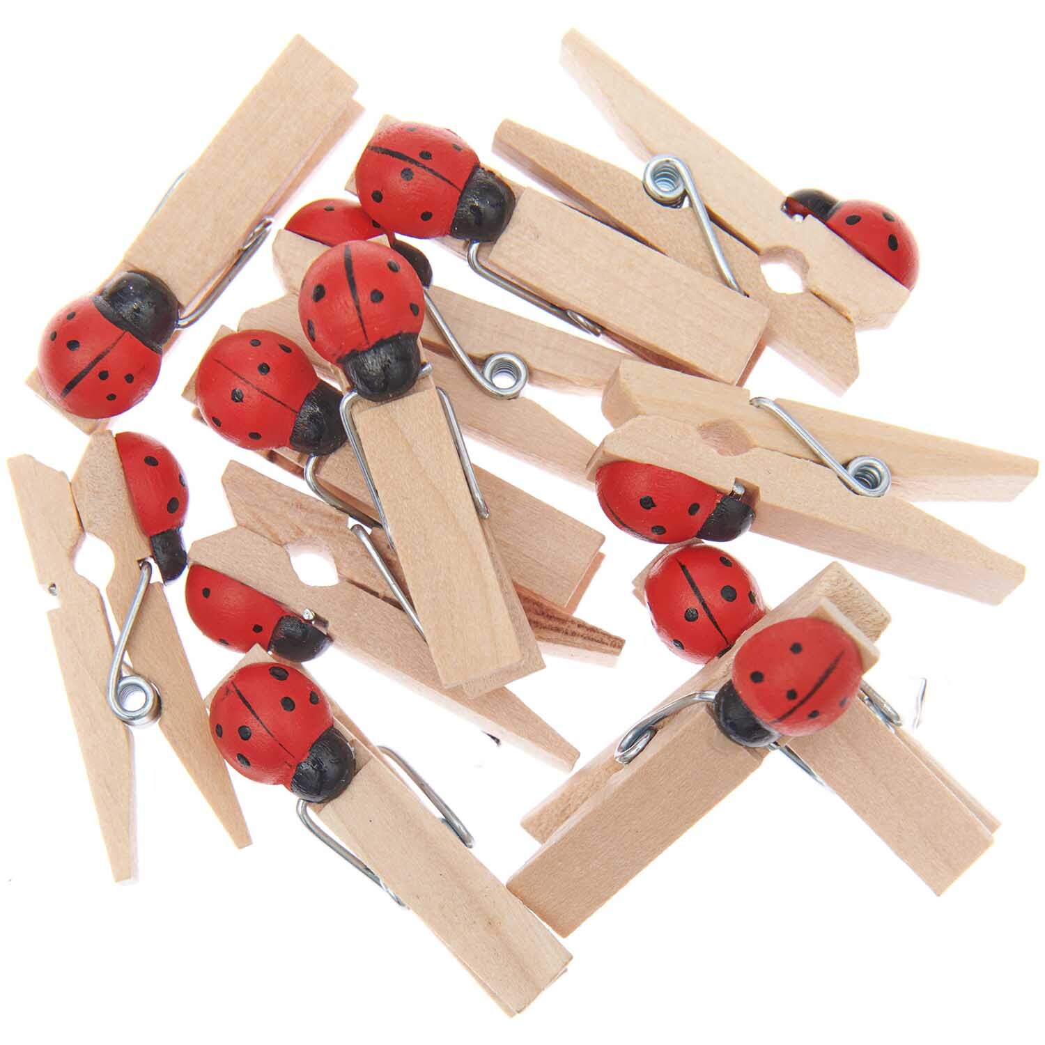 Holzklammern Marienkäfer 12 Stück von Rico Design