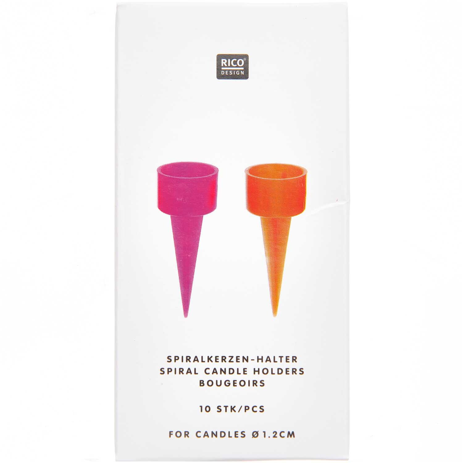 Spiral Kerzenhalter neon 1,2cm 10 Stück von Rico Design