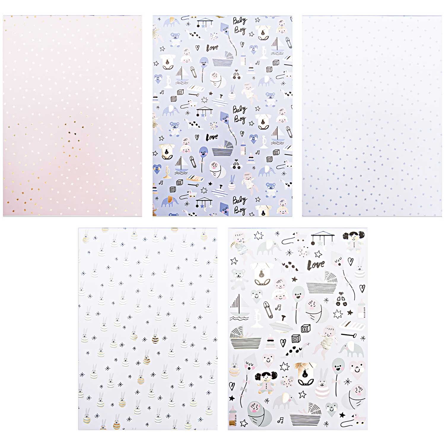 Paper Poetry Motivpapierblock Hello Baby mit 30 Blättern von Rico Design zeigt niedliche Baby-Motive und zarte Muster in sanften Pastelltönen.