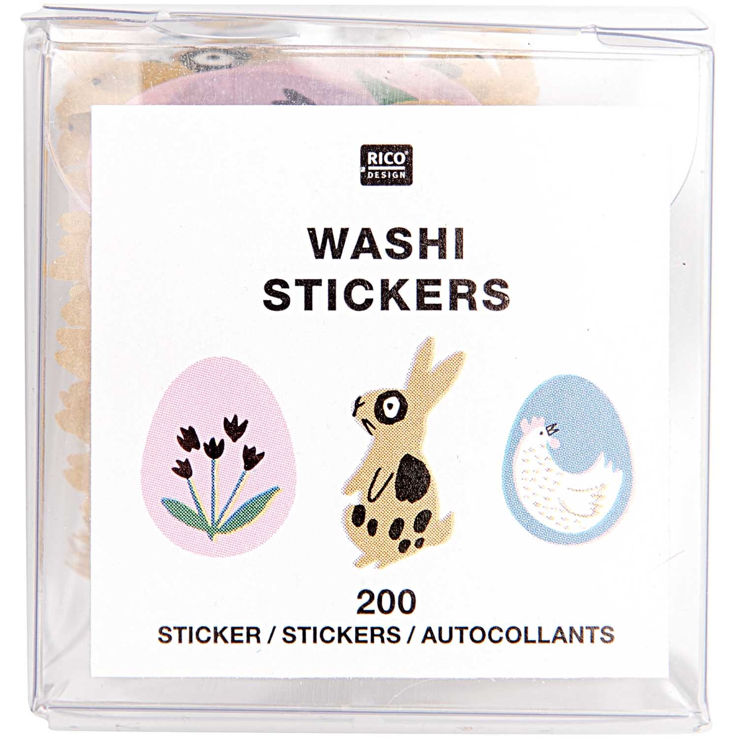 Washi Sticker Hase & Eier 200 Stück von Rico Design