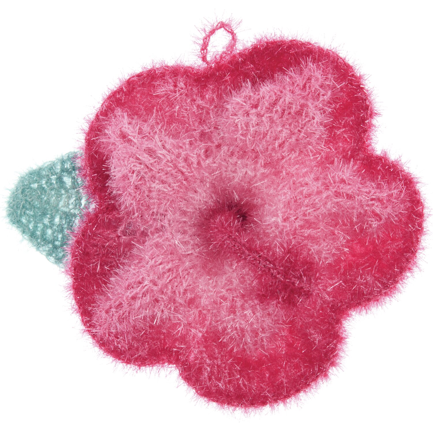 Creative Bubble Dégradé 50g 90m Farbe Rot von Rico Design Creative Bubble Dégradé von Rico Design: Flauschiger Schwamm in Blumenform, rot mit grünem Blatt, ideal für kreative Projekte.
