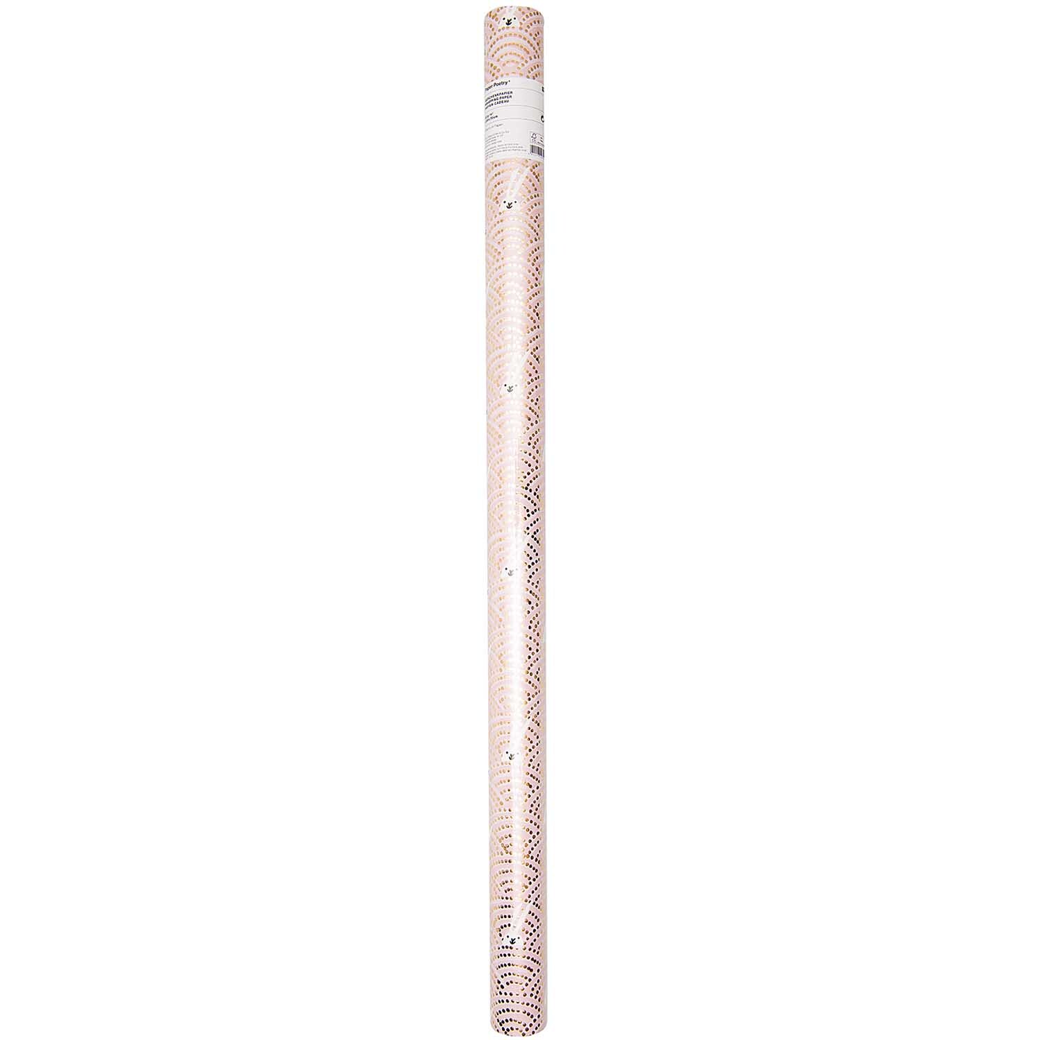 Paper Poetry Geschenkpapier Bunny Hop Hasen im Feld rosa 70cm 2m Hot Foil von Rico Design