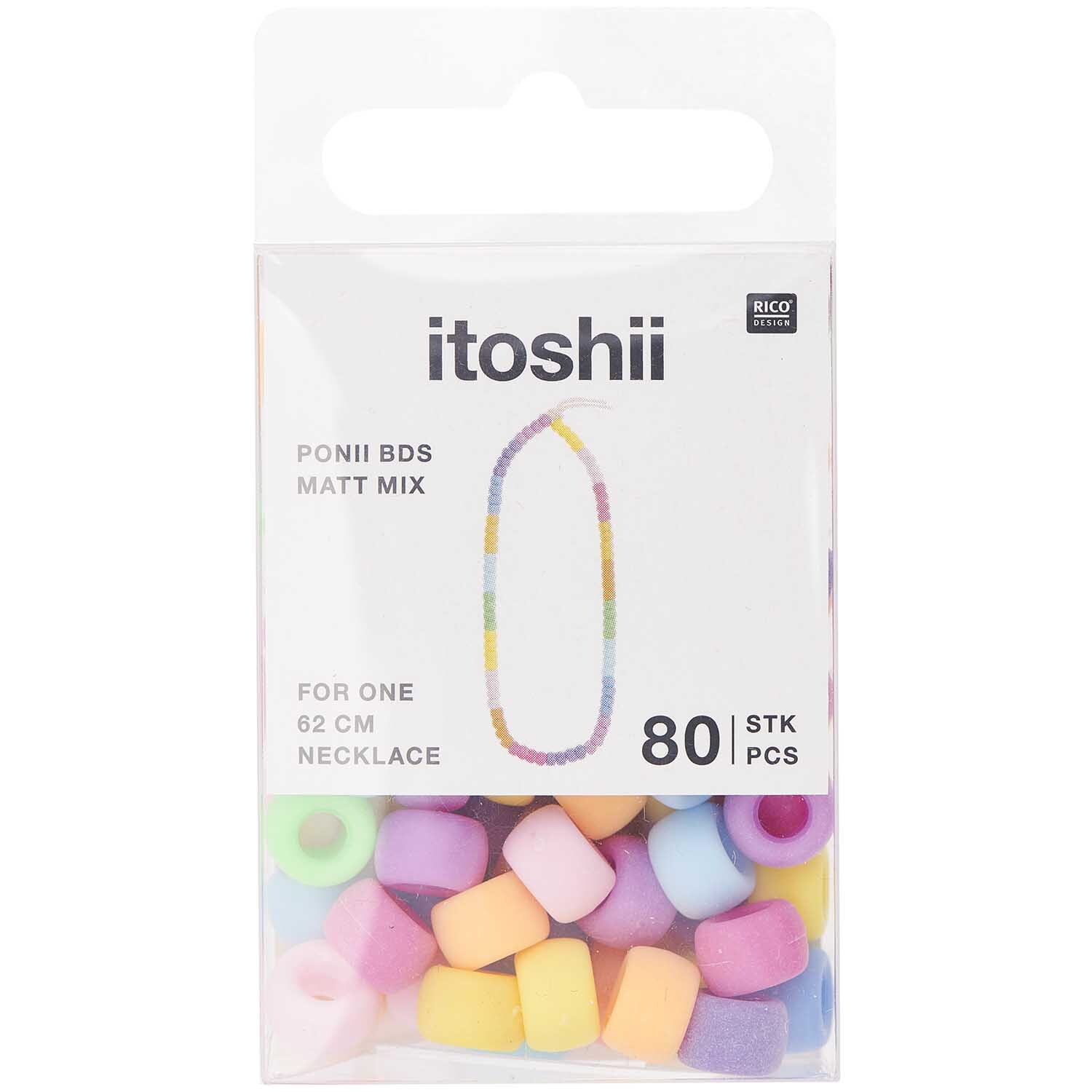 itoshii - Ponii Beads Matt Mix 9x6mm 80 Stück von Rico Design